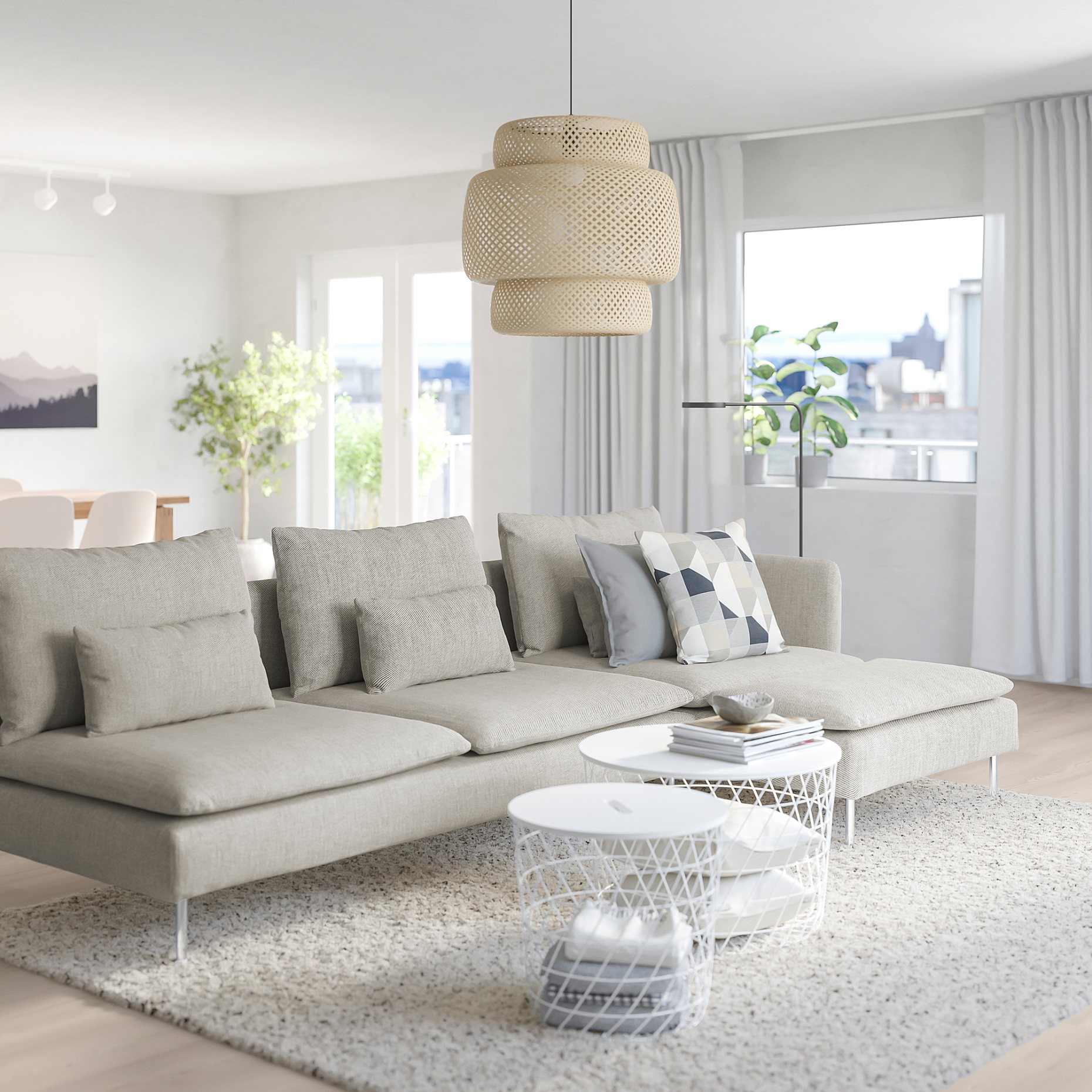 SÖDERHAMN, 4-seat sofa with chaise longue and open end, 293.058.16