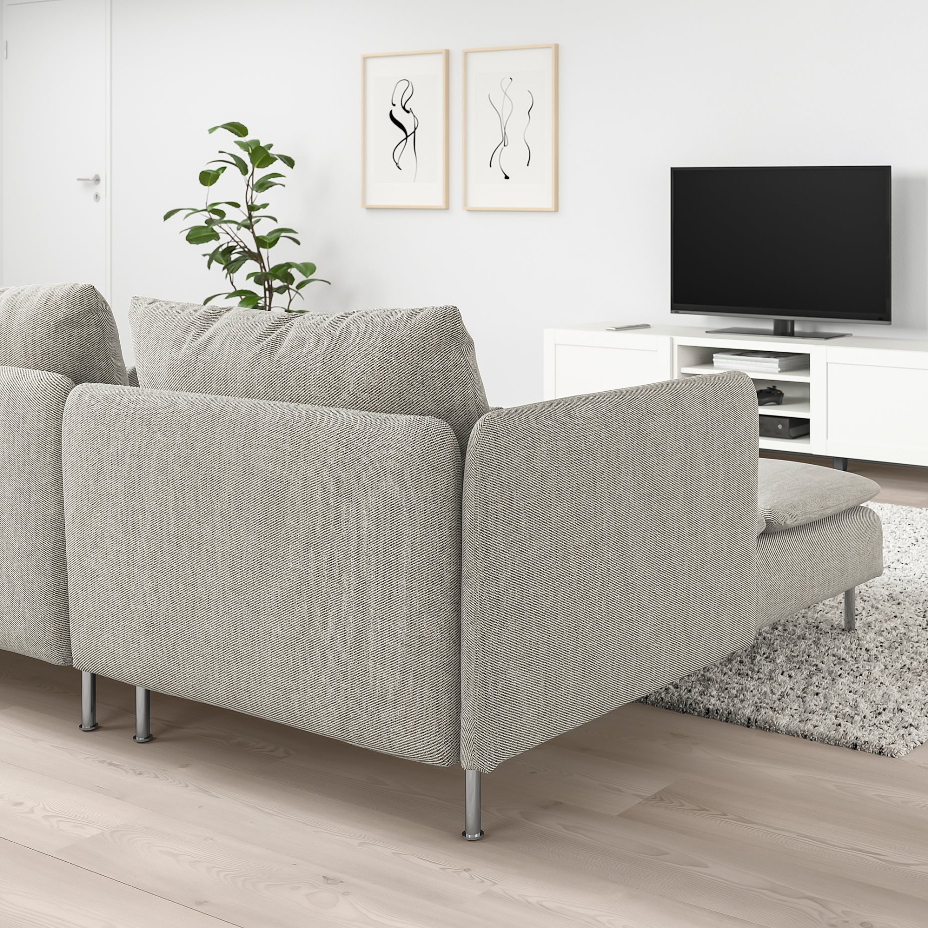 SÖDERHAMN, 4-seat sofa with chaise longue and open end, 293.058.16