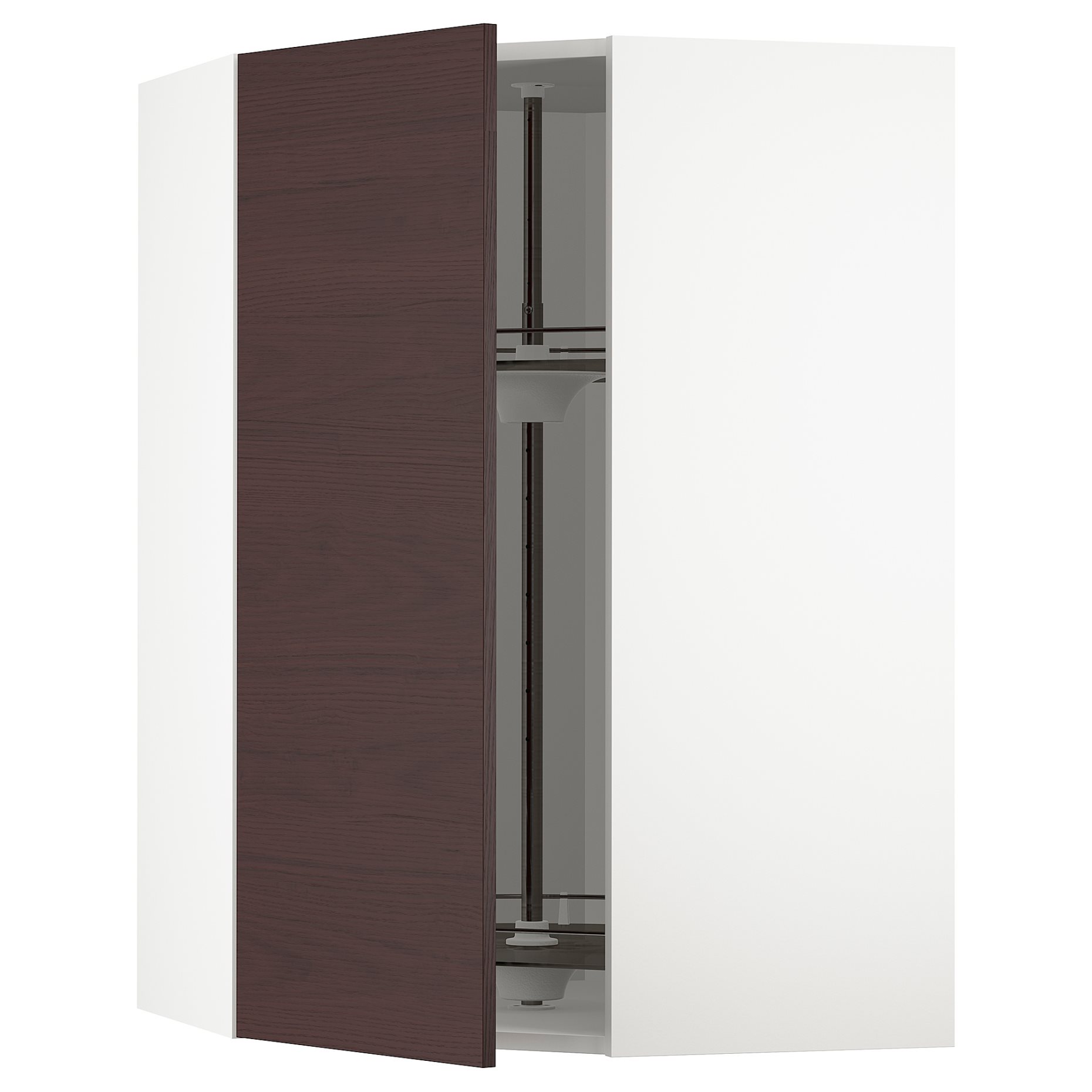 METOD, corner wall cabinet with carousel, 68x100 cm, 293.354.51