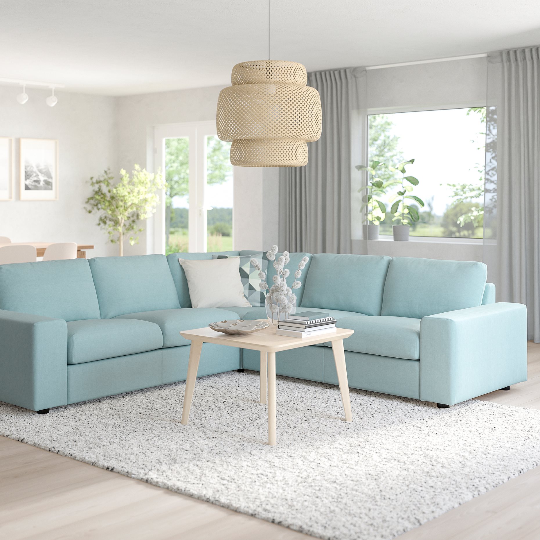 VIMLE, corner sofa, 4-seat with wide armrests, 294.017.90