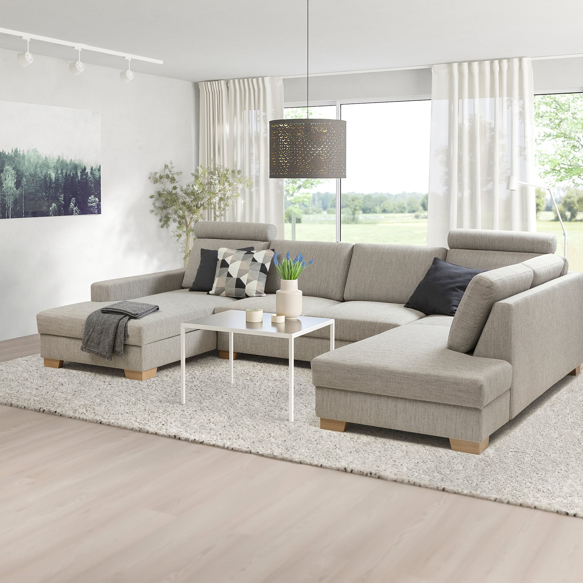 SÖRVALLEN, corner sofa 4-seat with chaise longue/left, 294.194.03