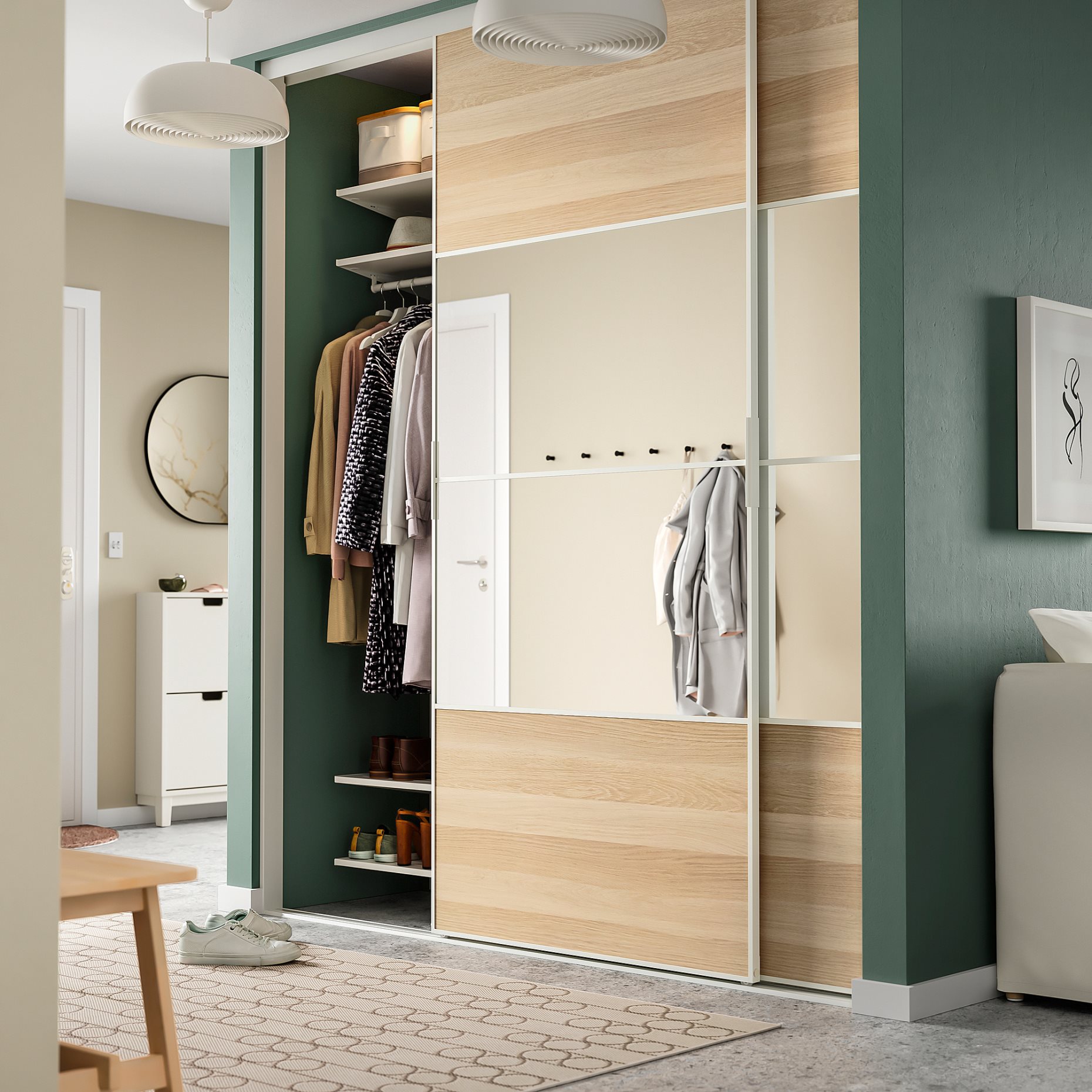 SKYTTA/MEH/AULI, sliding door combination, 202x240 cm, 294.240.46