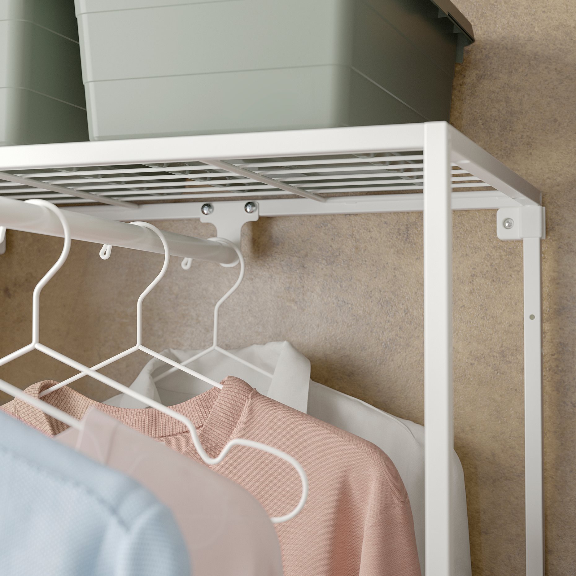 JOSTEIN, ραφιέρα με ράγα ρούχων/εσωτερικού/εξωτερικού χώρου/σύρμα, 61x166/270x180 cm, 294.372.80