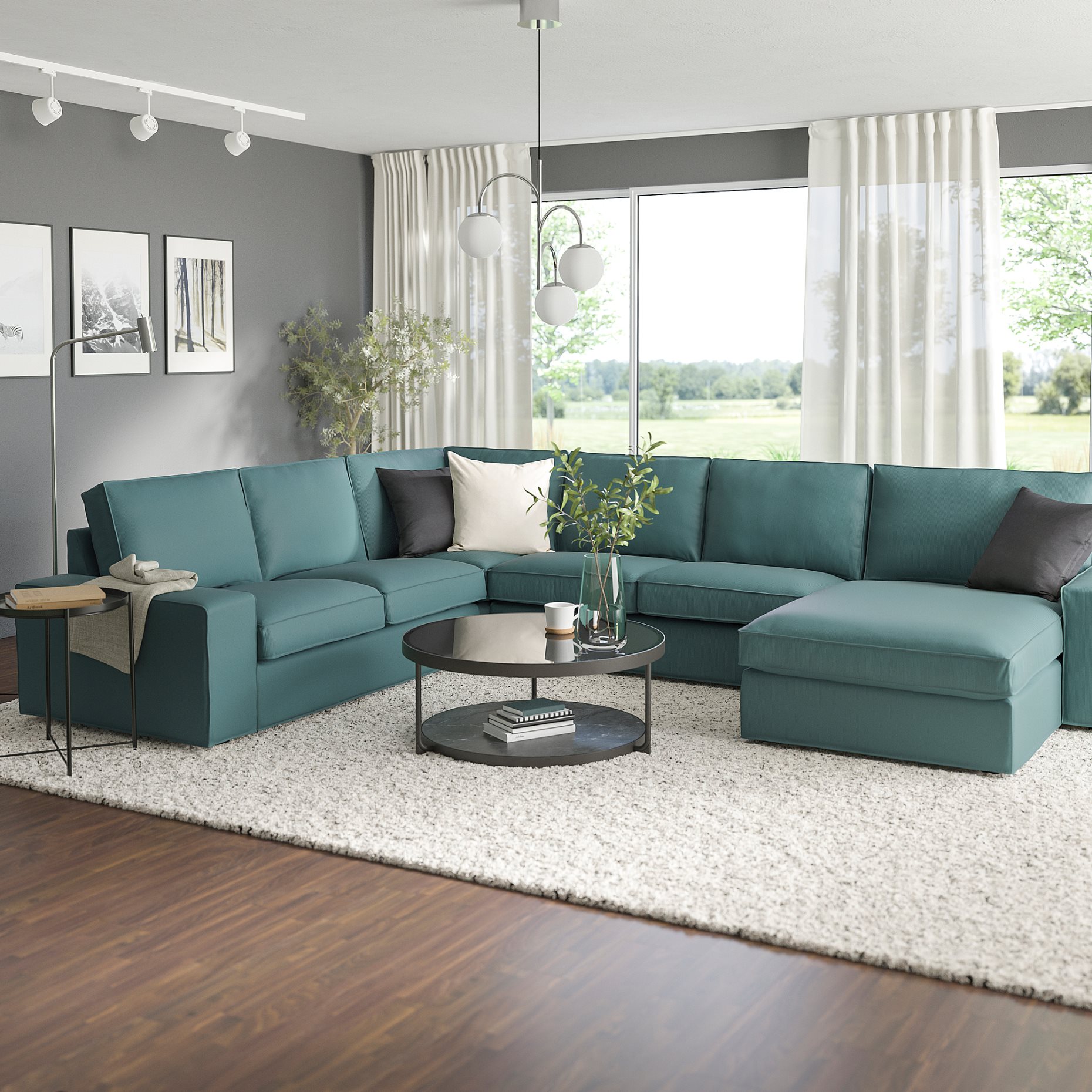 KIVIK, corner sofa, 5-seat with chaise longue, 294.430.21