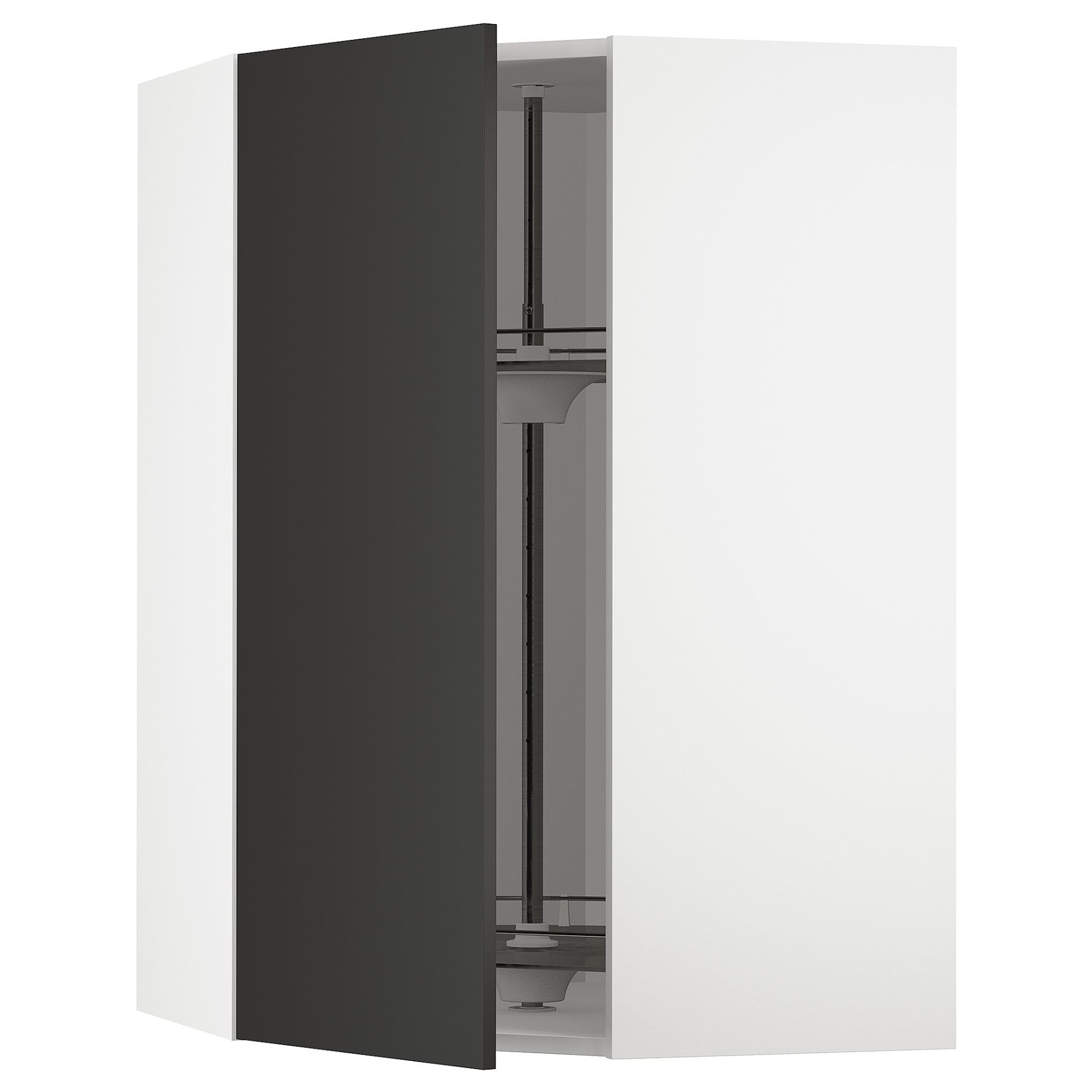 METOD, corner wall cabinet with carousel, 68x100 cm, 294.974.91
