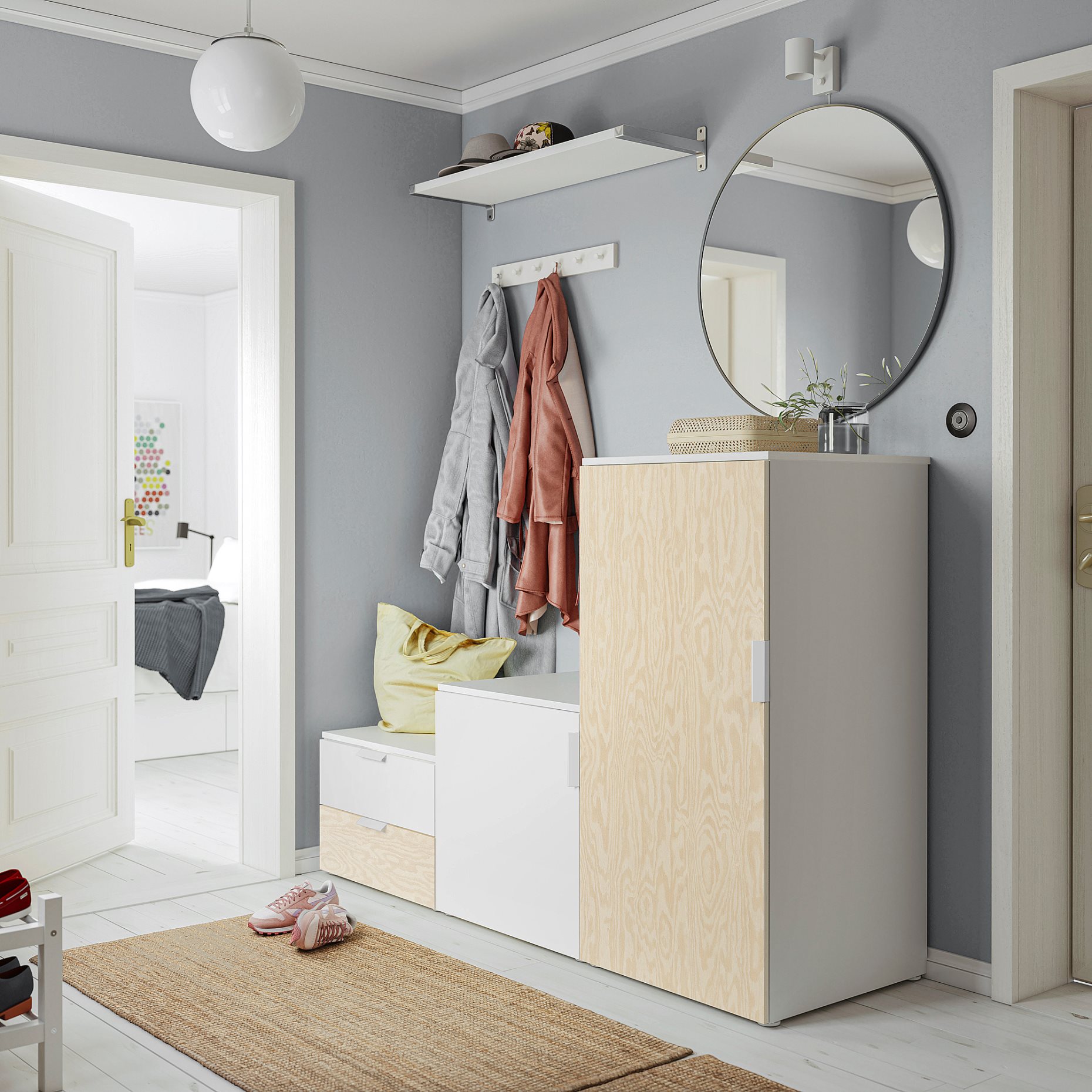 PLATSA, wardrobe with 2 doors and 2 drawers, 180X57X123, 295.009.88