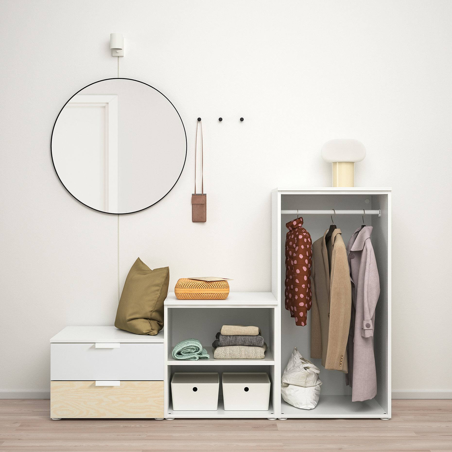 PLATSA, wardrobe with 2 doors and 2 drawers, 180X57X123, 295.009.88