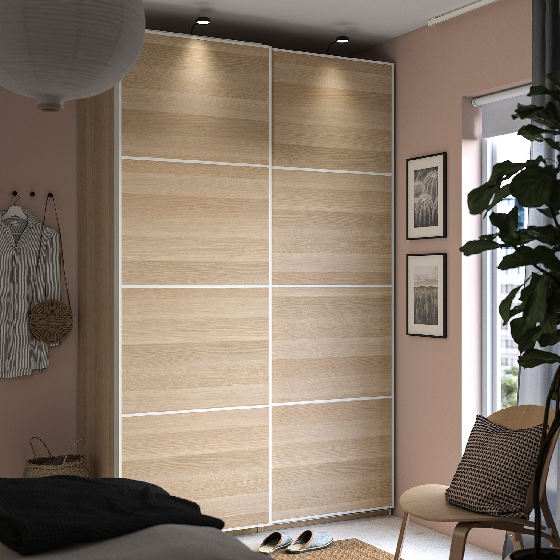 PAX/MEHAMN, ντουλάπα με συρόμενες πόρτες, 150x66x236 cm, 295.028.12