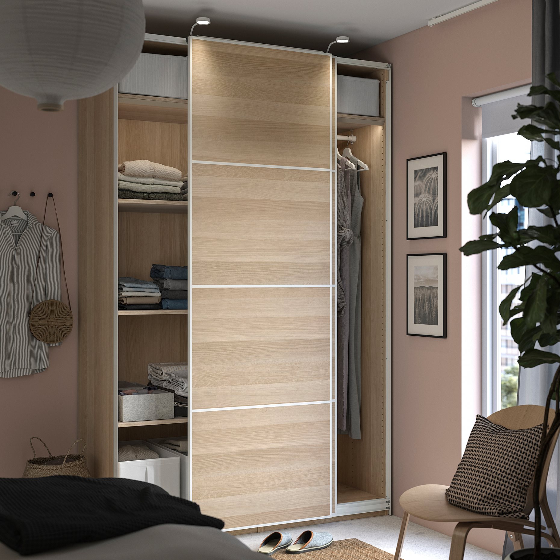PAX/MEHAMN, ντουλάπα με συρόμενες πόρτες, 150x66x236 cm, 295.028.12