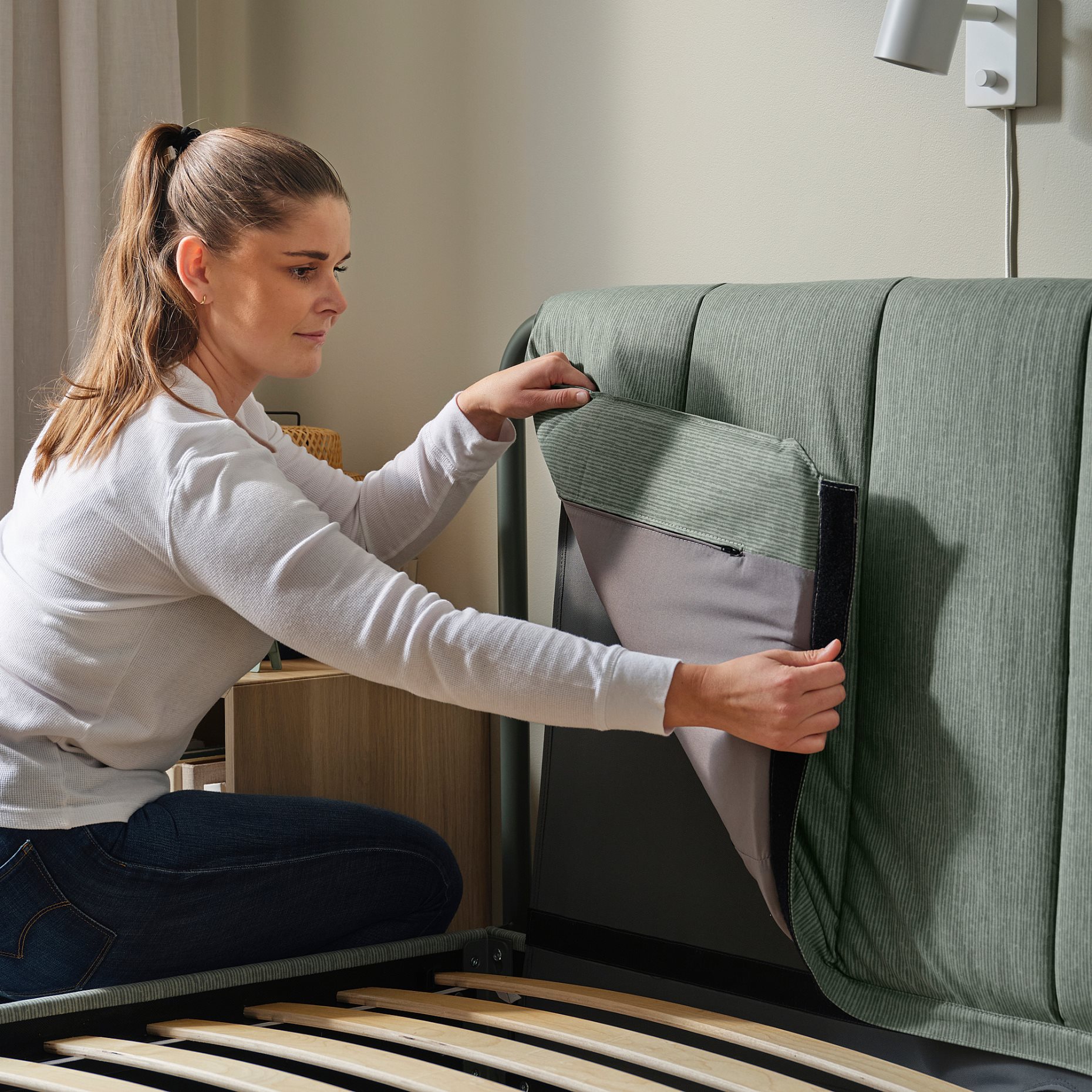 TÄLLÅSEN, upholstered bed frame, 160x200 cm, 295.147.54