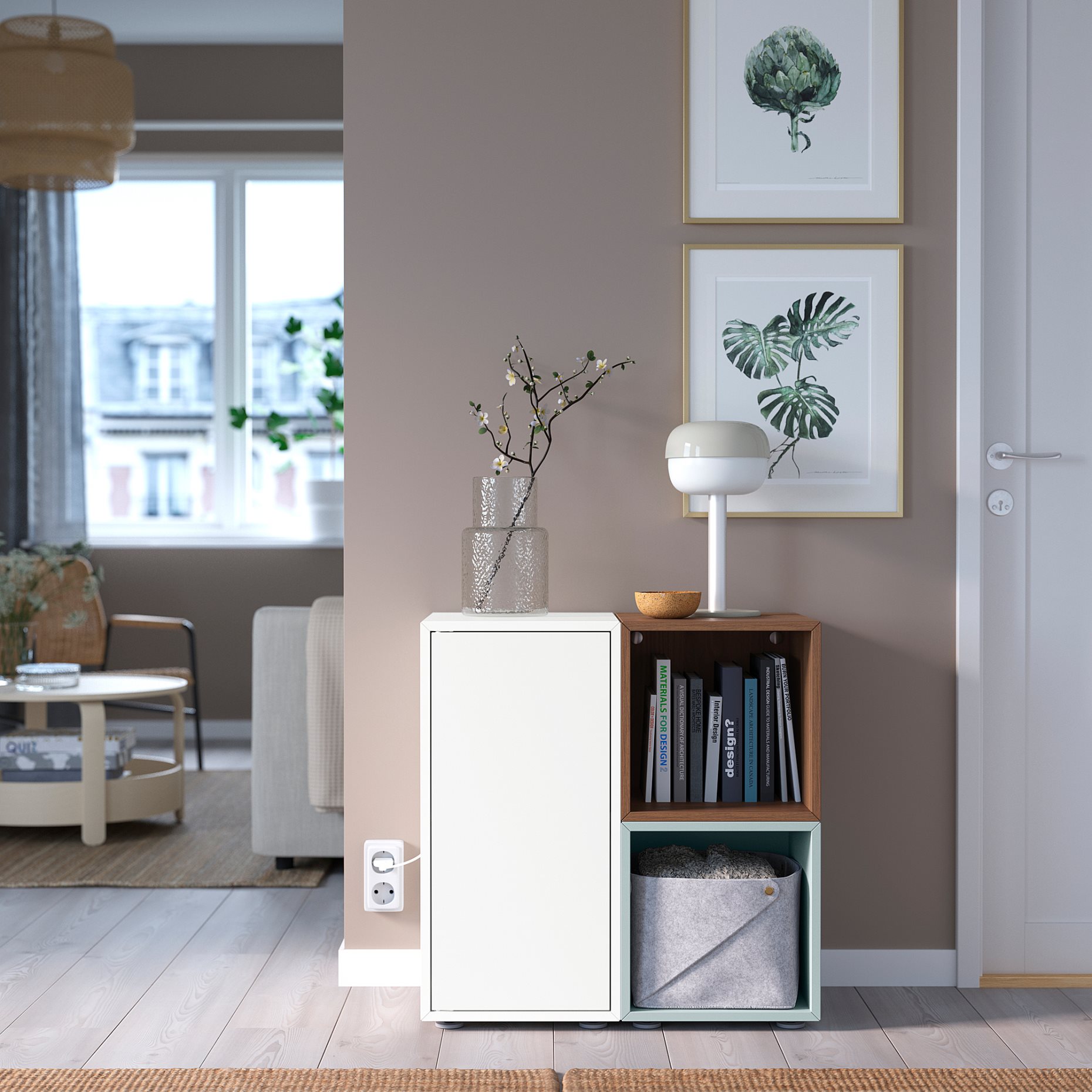 EKET, cabinet combination with feet, 70x35x72 cm, 295.217.40