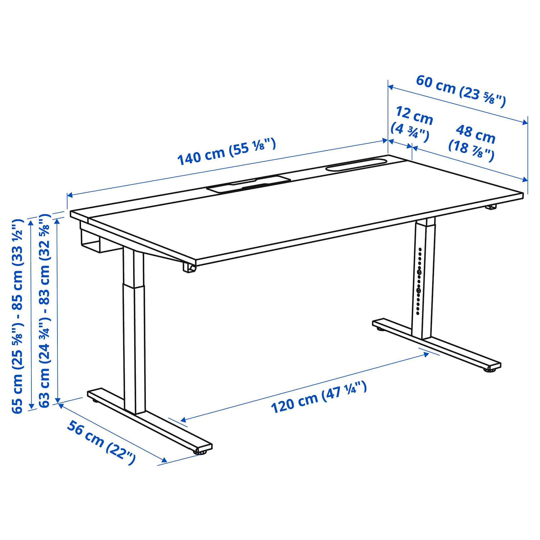 MITTZON, desk, 140x60 cm, 295.280.44