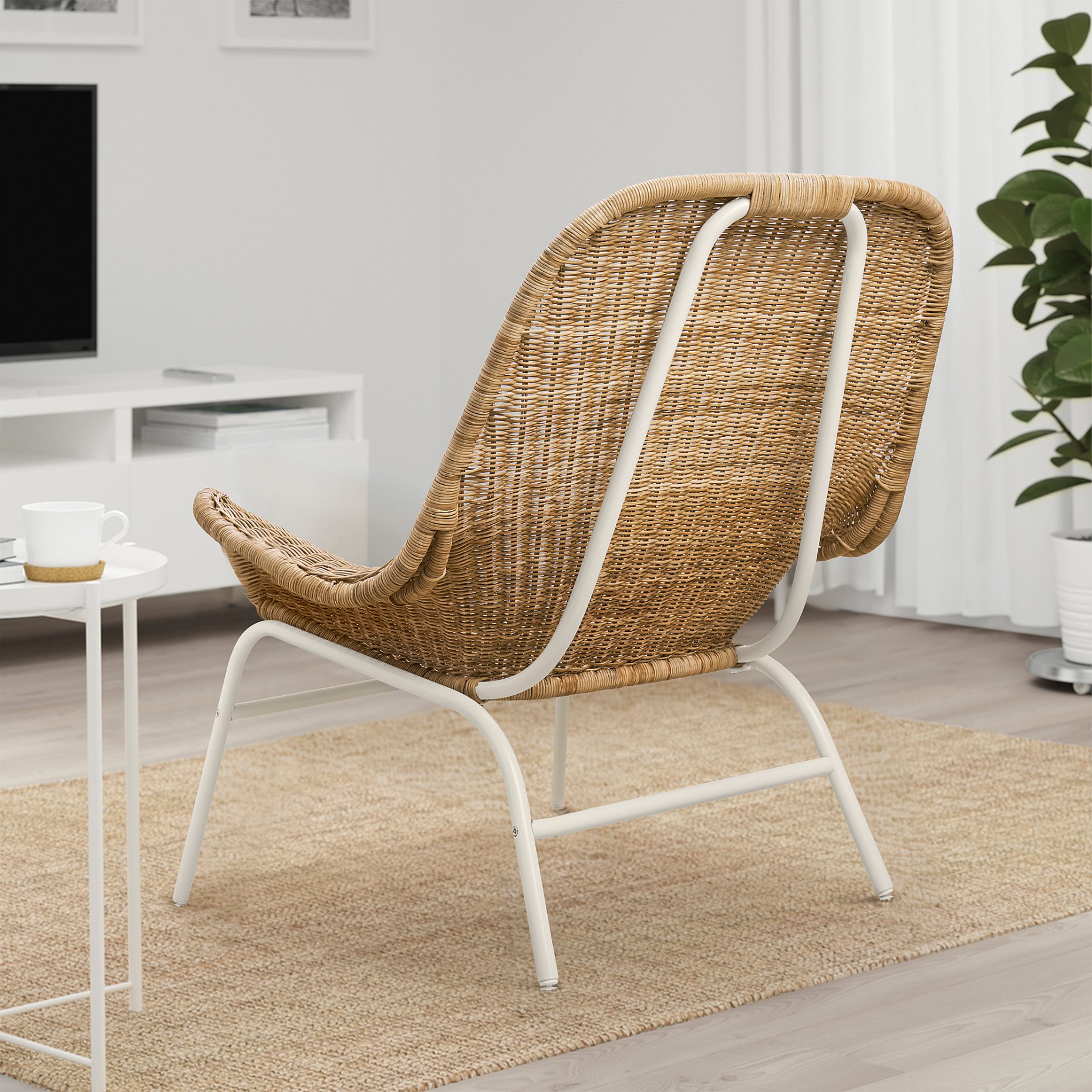 FRYKSAS, armchair with cushion/rattan, 295.631.55