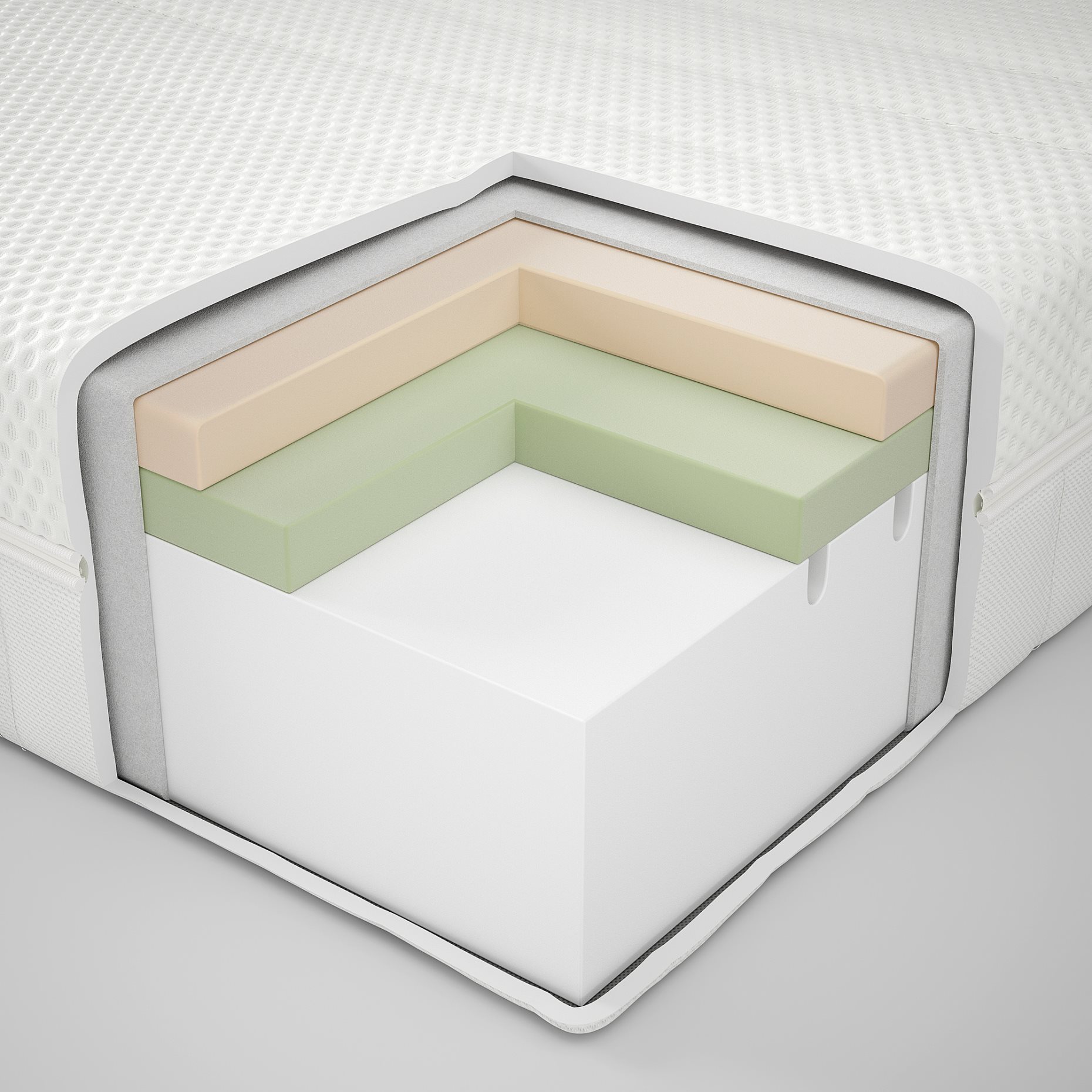 GLAMBERGET, bed frame with storage and mattress, 140x200 cm, 295.684.93