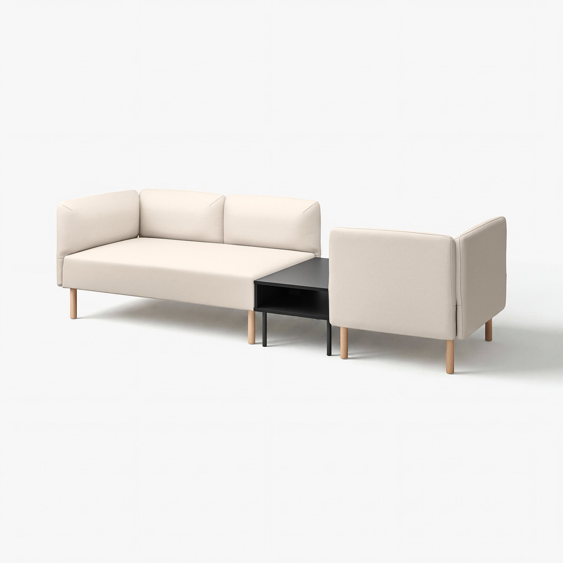 LILLEHEM, 3-seat modular sofa with side table, 295.697.51