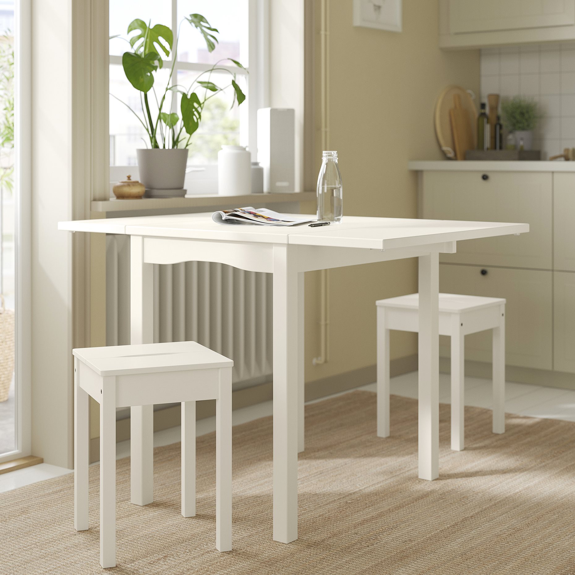 HAUGA/HAUGA, table and 2 stools, 55x82x109/74 cm, 295.749.03