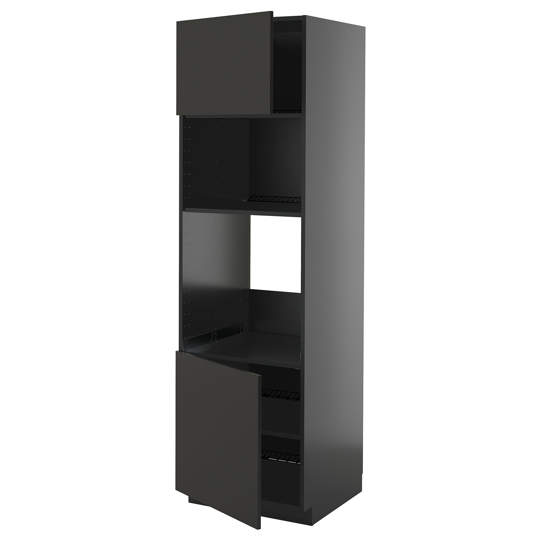 METOD, high cabinet for oven/microwave with 2 doors/shelves, 60x60x200 cm, 295.869.82
