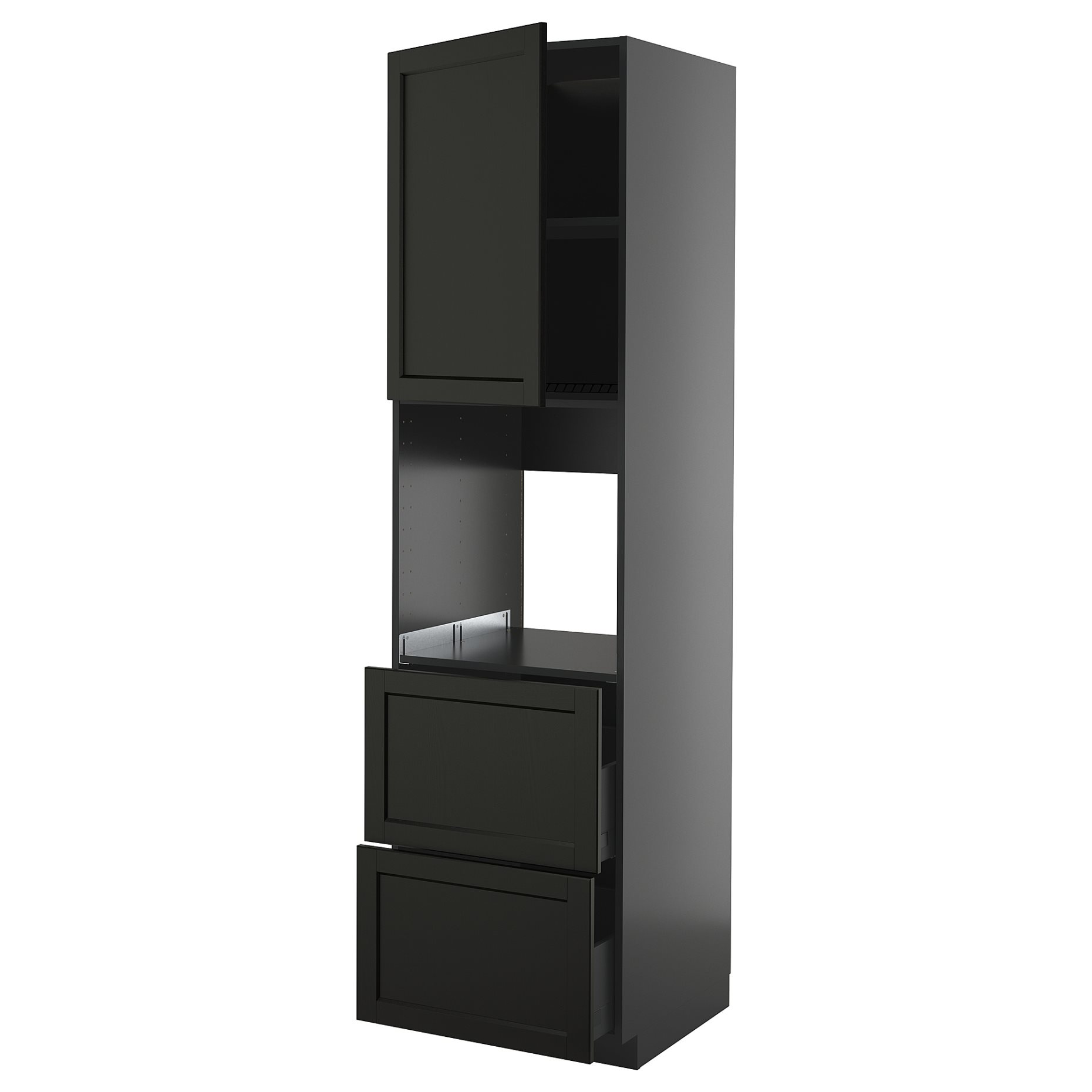 METOD/KNIVSHULT, high cabinet for oven with door/2 fronts/2 high drawers, 60x60x220 cm, 295.898.72