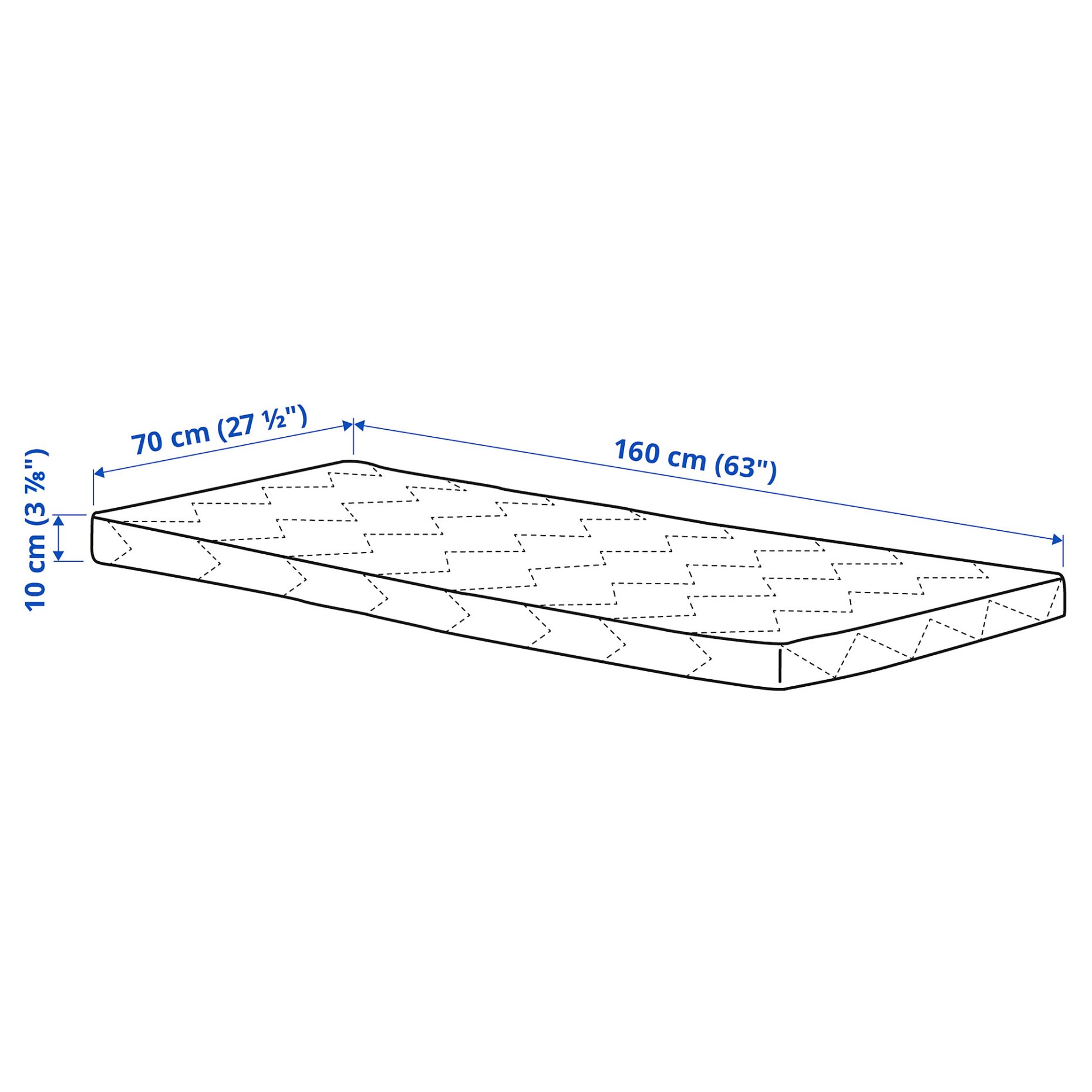 UNDERLIG, foam mattress for junior bed, 303.393.92