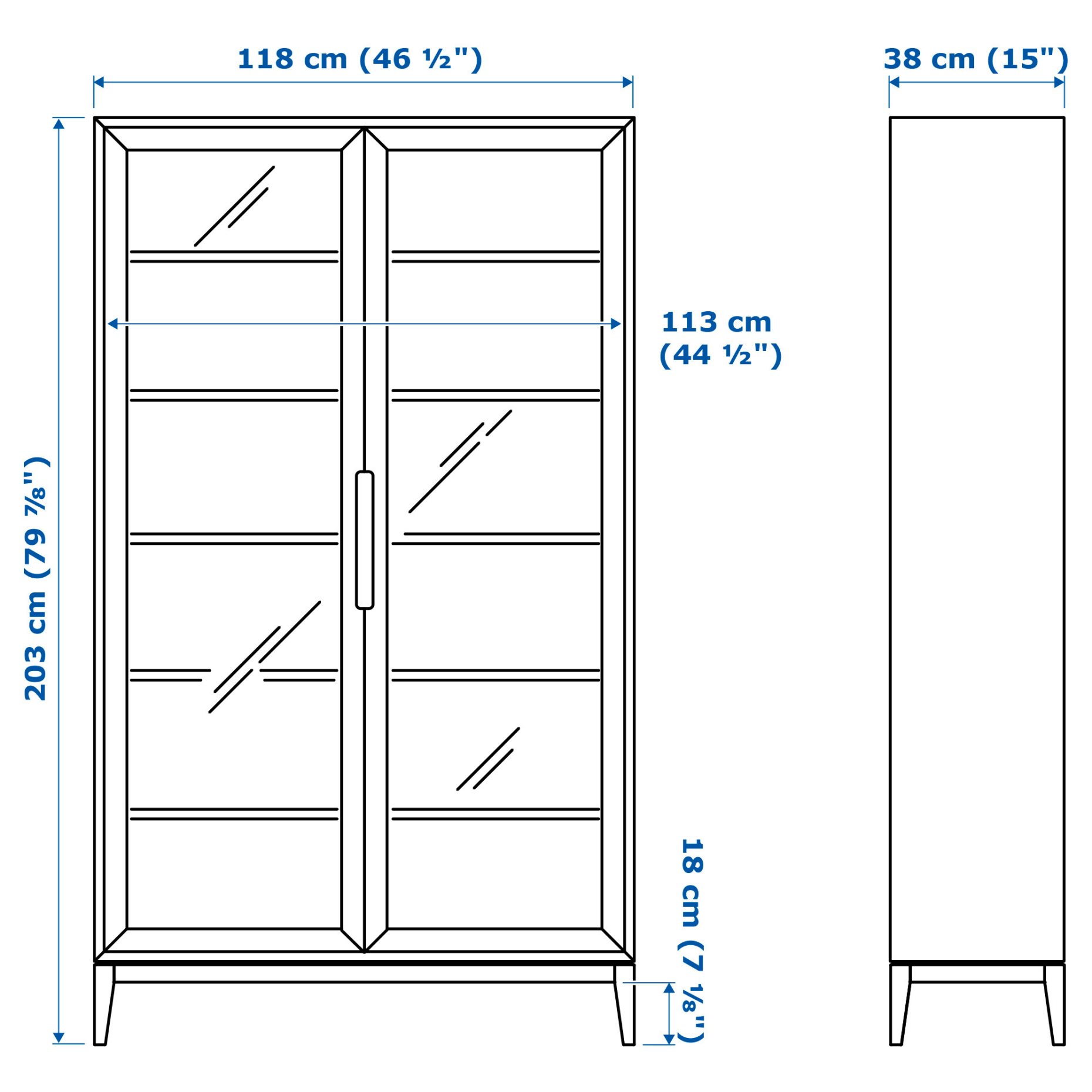 REGISSÖR, glass-door cabinet, 303.420.78