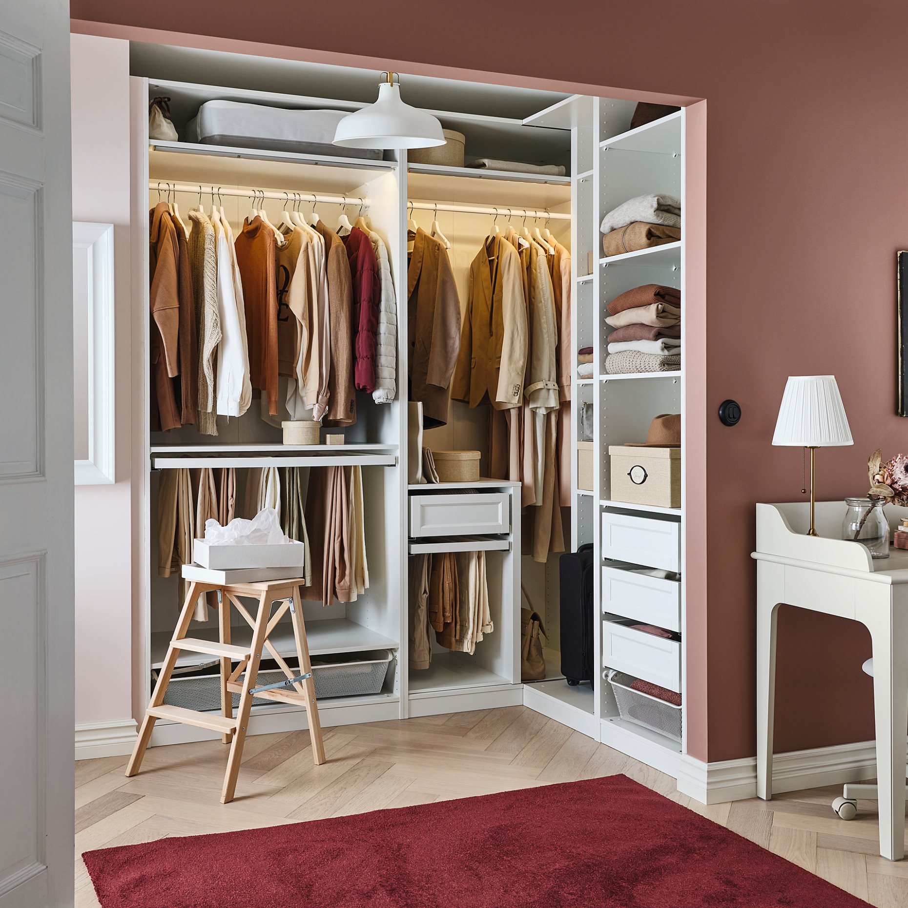 PAX, add-on corner unit with 4 shelves, 303.469.34