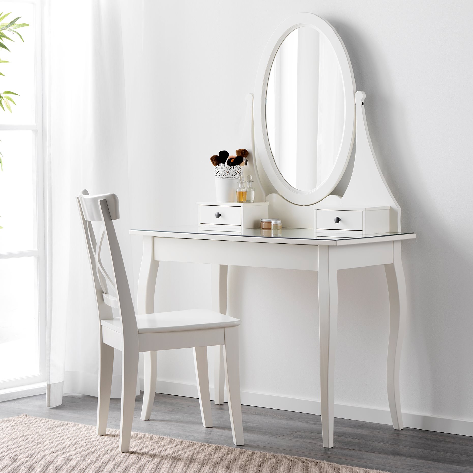 HEMNES, dressing table with mirror, 303.744.13