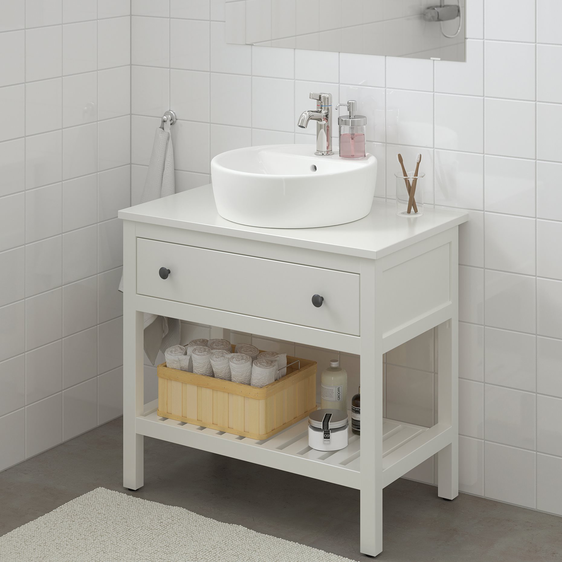 HEMNES, open wash-stand with 1 drawer, 303.966.98