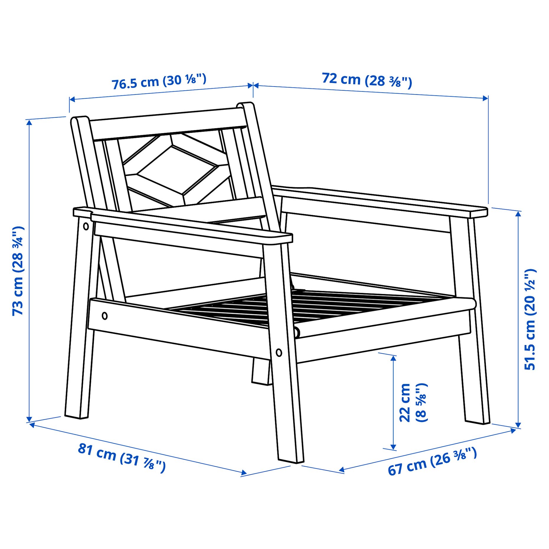 BONDHOLMEN, armchair, outdoor, 304.206.60