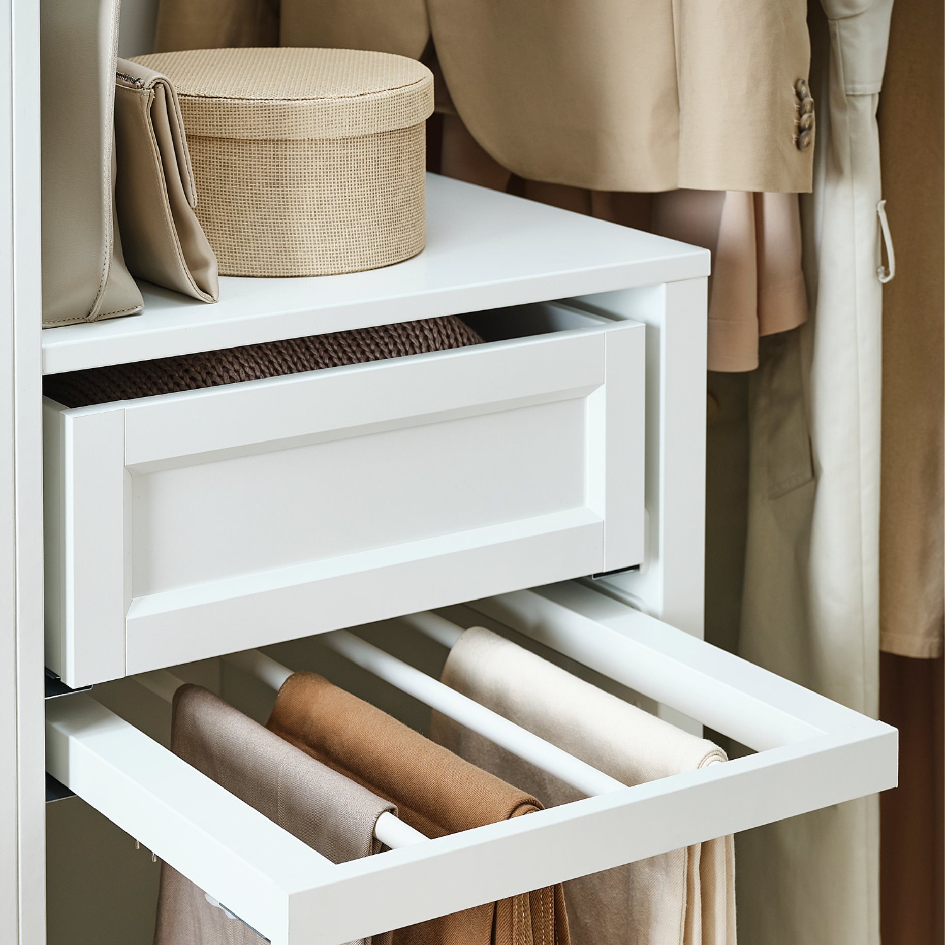 KOMPLEMENT, pull-out trouser hanger, 50x58 cm, 304.465.37