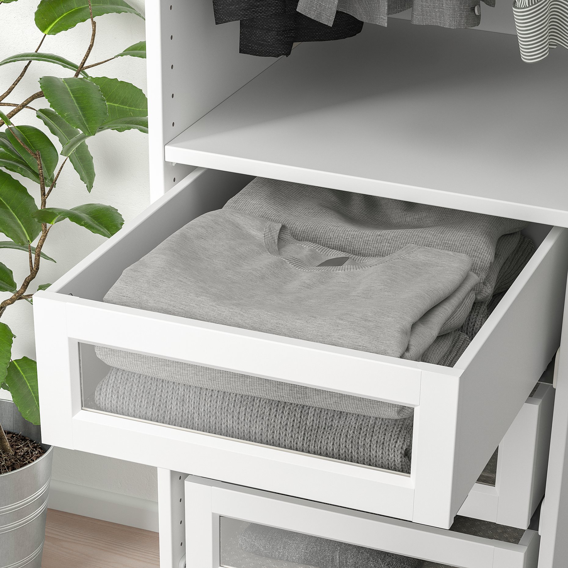 KOMPLEMENT, drawer with framed glass front, 304.470.23