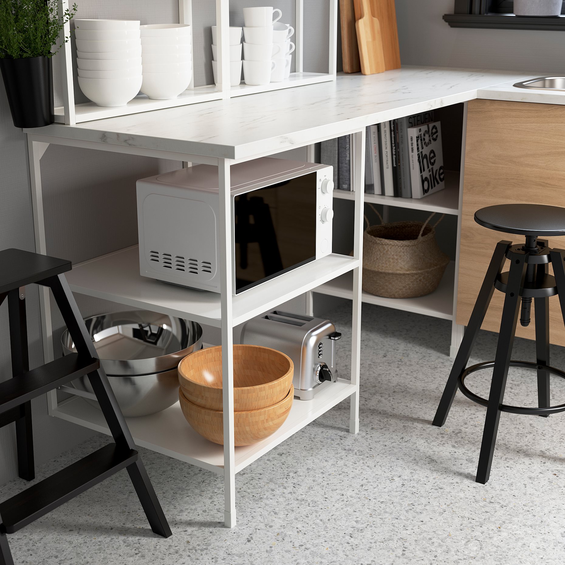 ENHET, base frame with shelves, 60x60x75 cm, 304.489.75