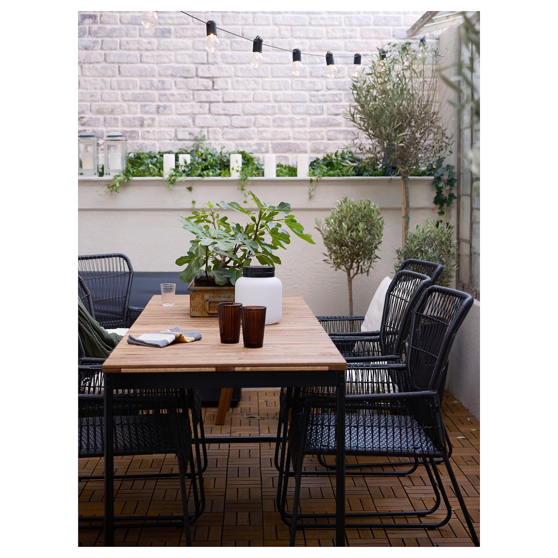 VÄSMAN, επεκτεινόμενο τραπέζι εξωτερικού χώρου, 135/190x74 cm, 304.690.34