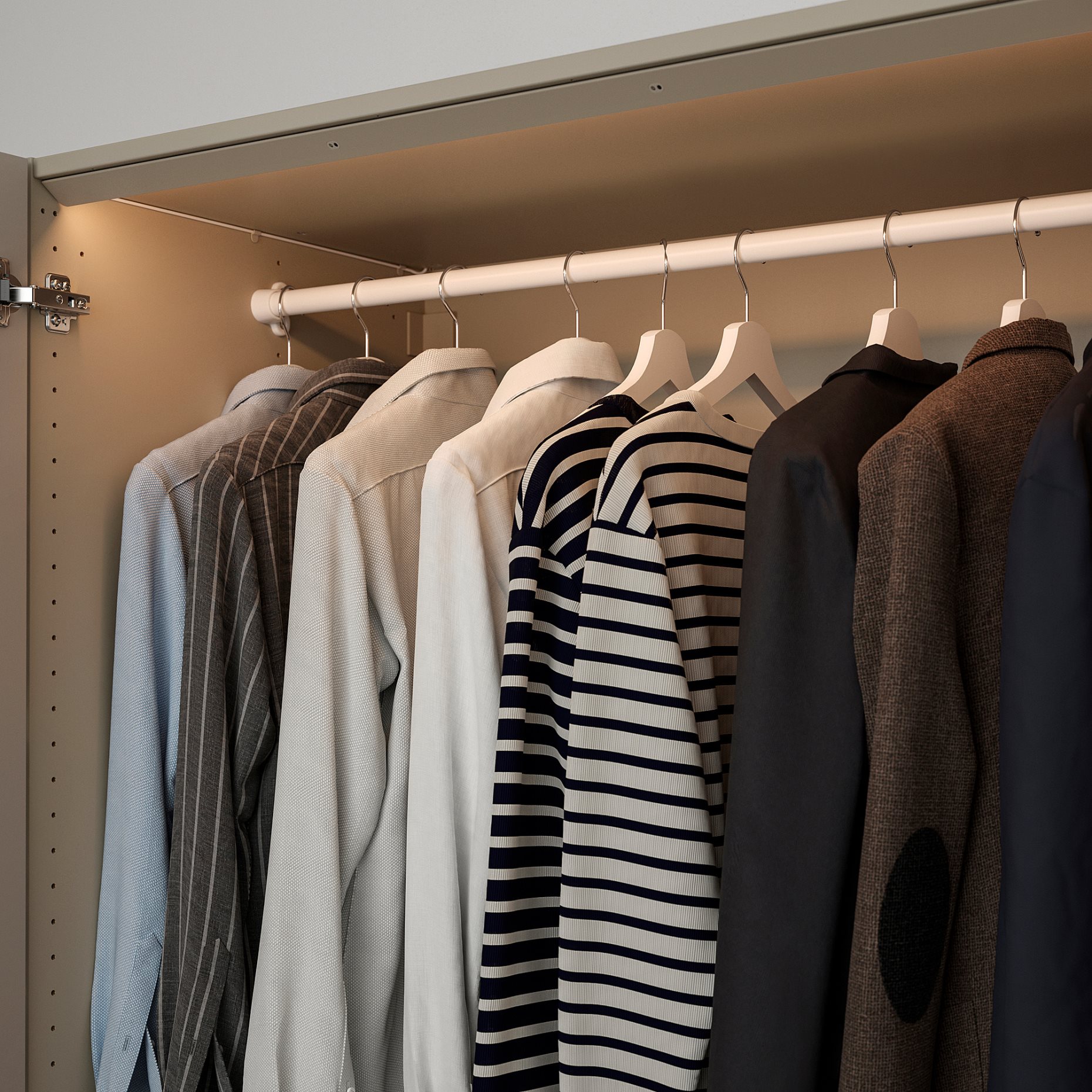 ÖVERSIDAN, wardrobe strip with built-in LED light source and sensor dimmable, 96 cm, 304.749.07