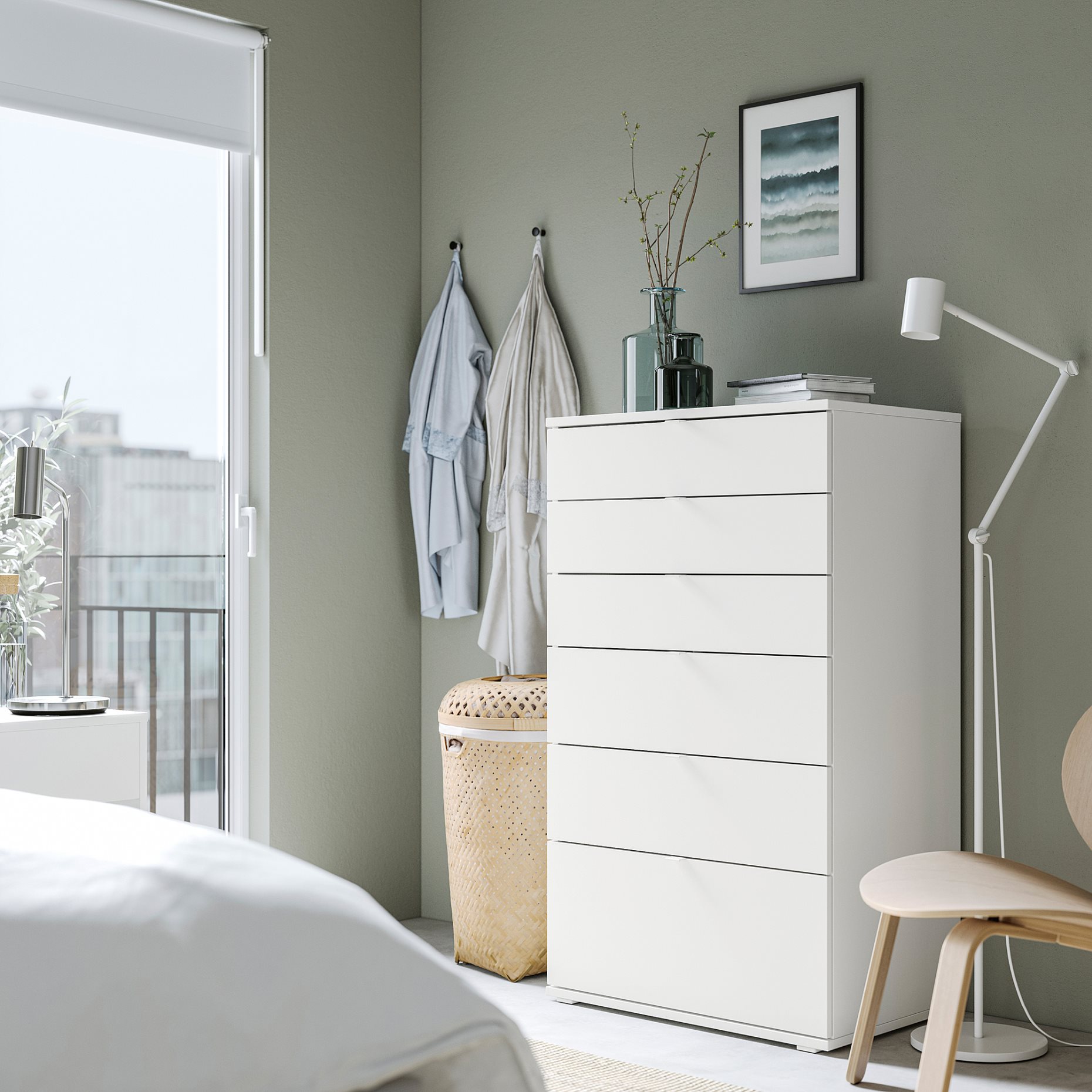 VIHALS, chest of 6 drawers, 70x47x125 cm, 304.832.47