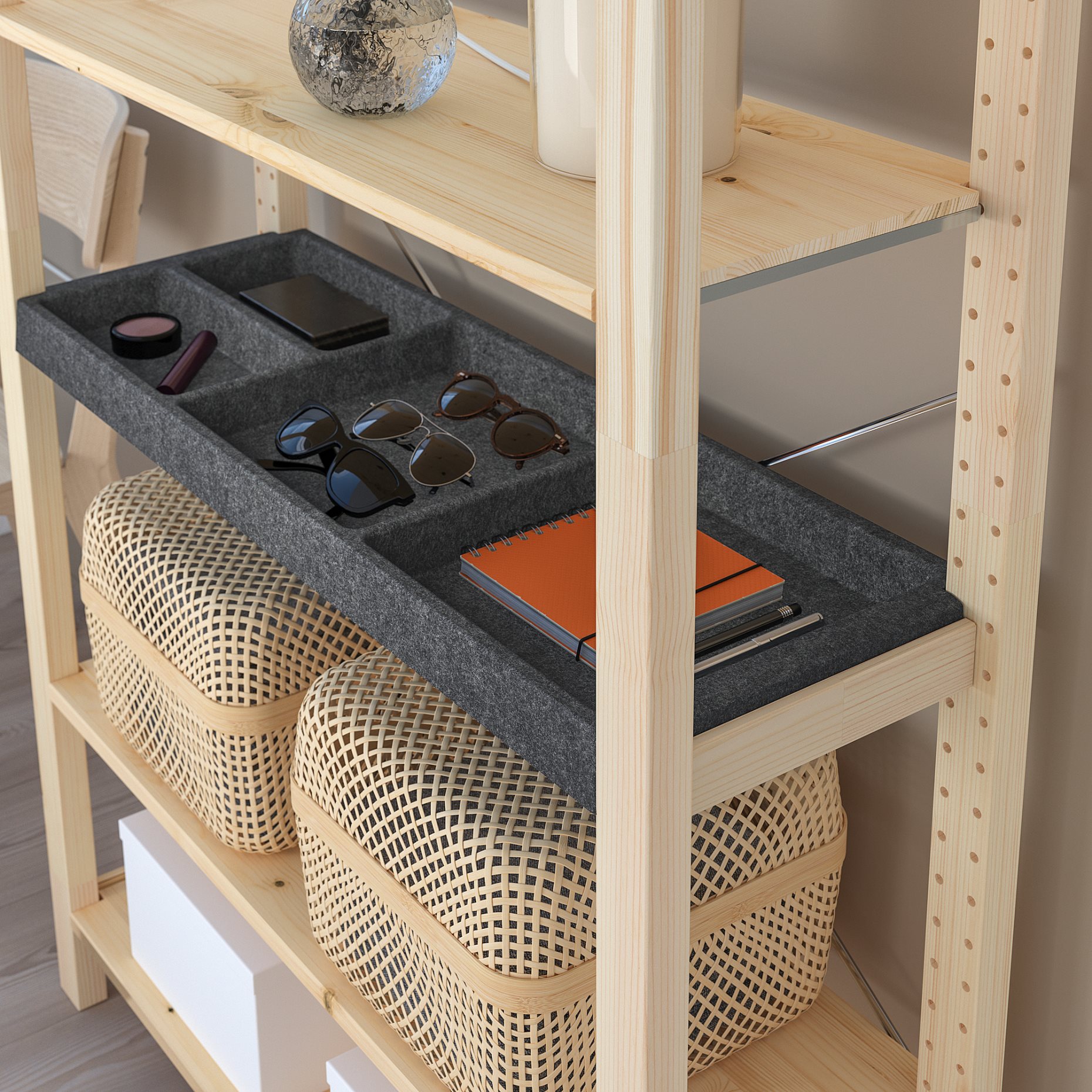 IVAR, shelf/felt, 83x30 cm, 305.345.72