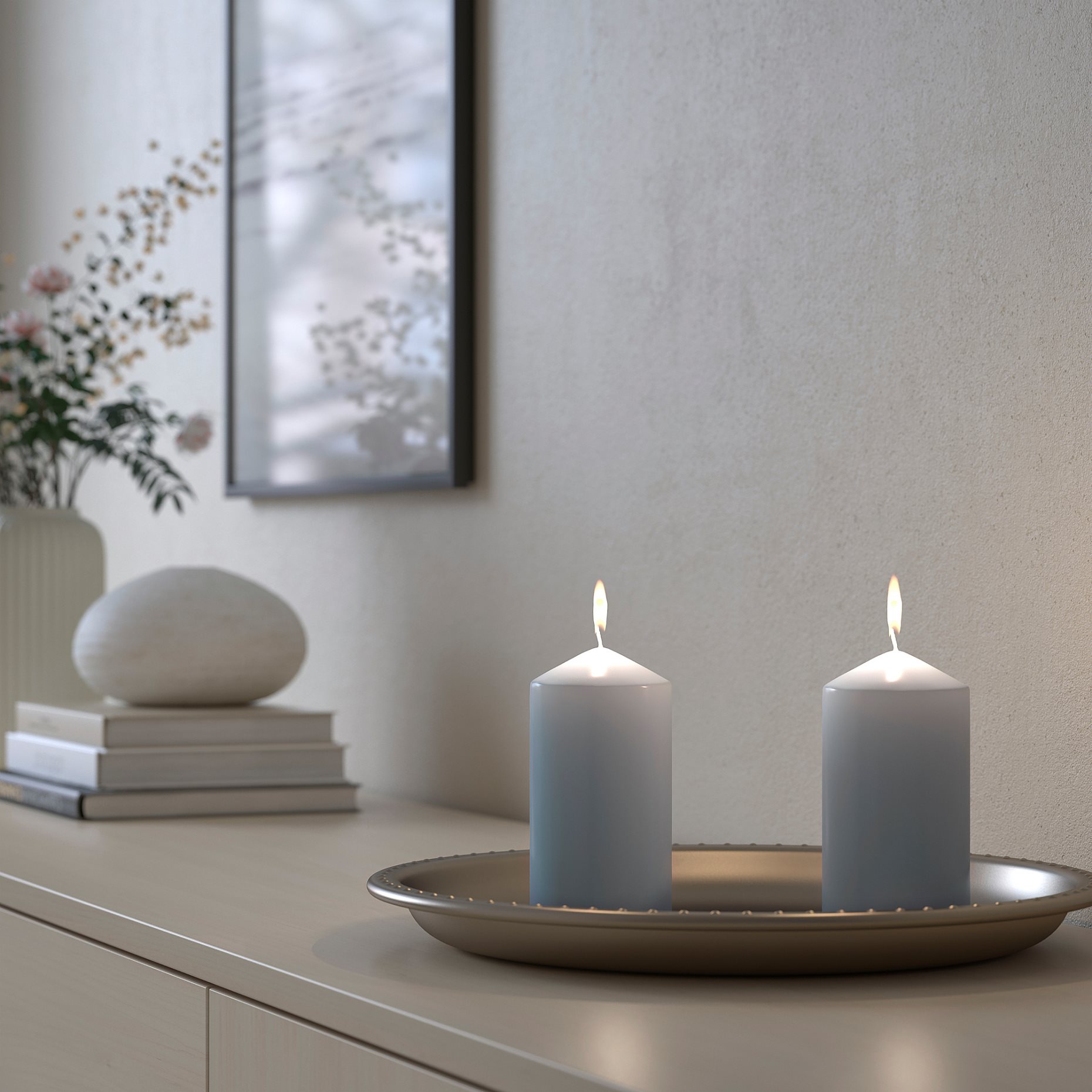 DAGLIGEN, unscented pillar candle, 14 cm, 305.517.12