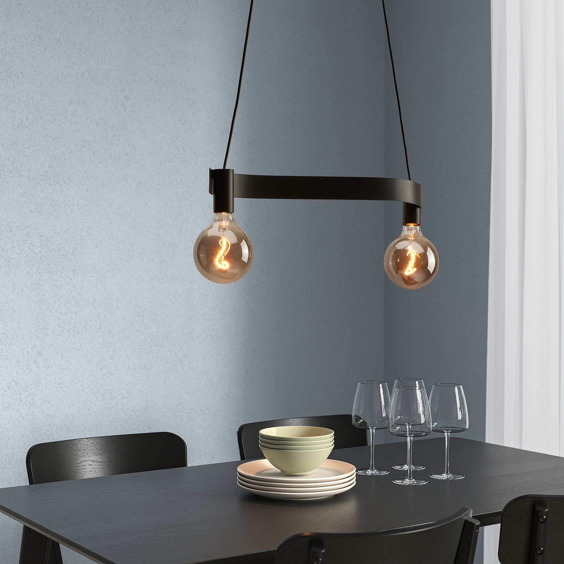 ACKJA, pendant lamp/wave shaped, 305.589.16
