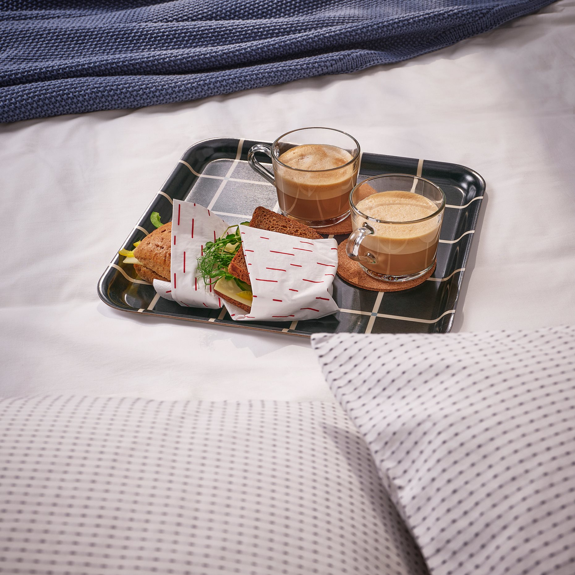 RODKNOT, tray/check pattern, 33x33 cm, 305.646.96