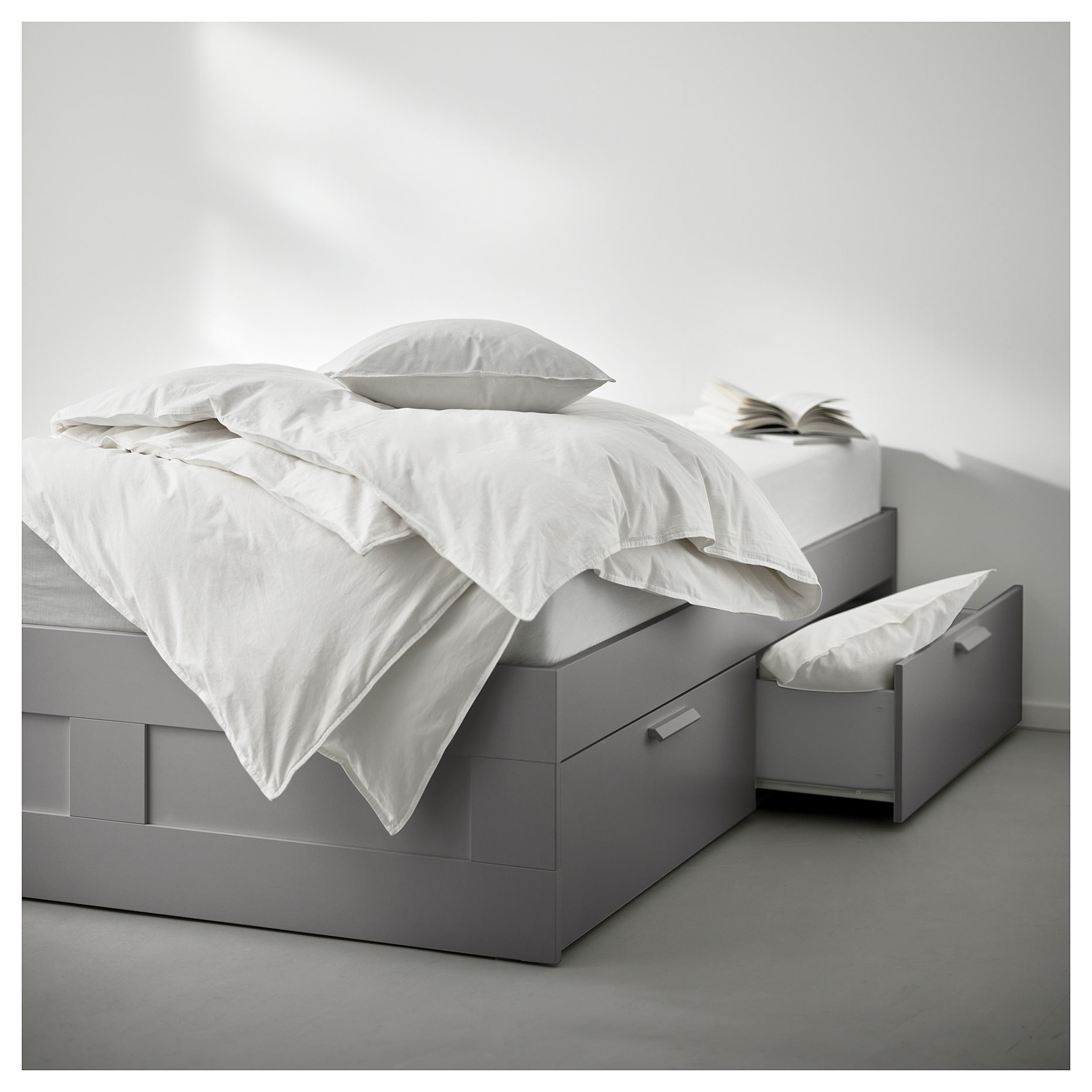 BRIMNES, bed frame with storage, 180x200 cm, 306.027.97
