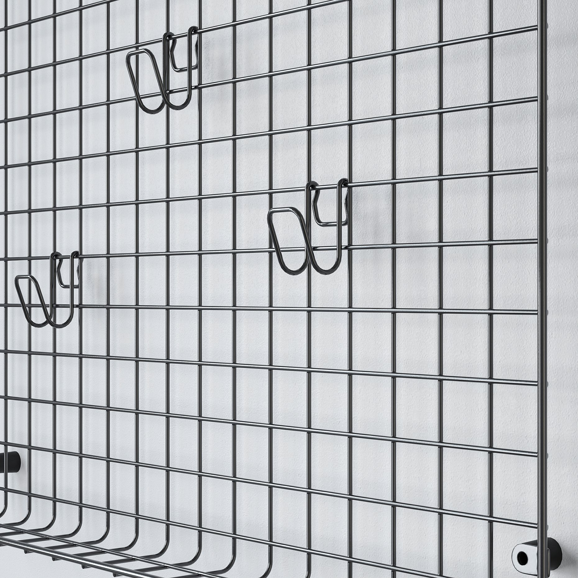 GREJIG, πίνακας τοίχου με πλέγμα και ράφι, 58x59 cm, 306.107.64