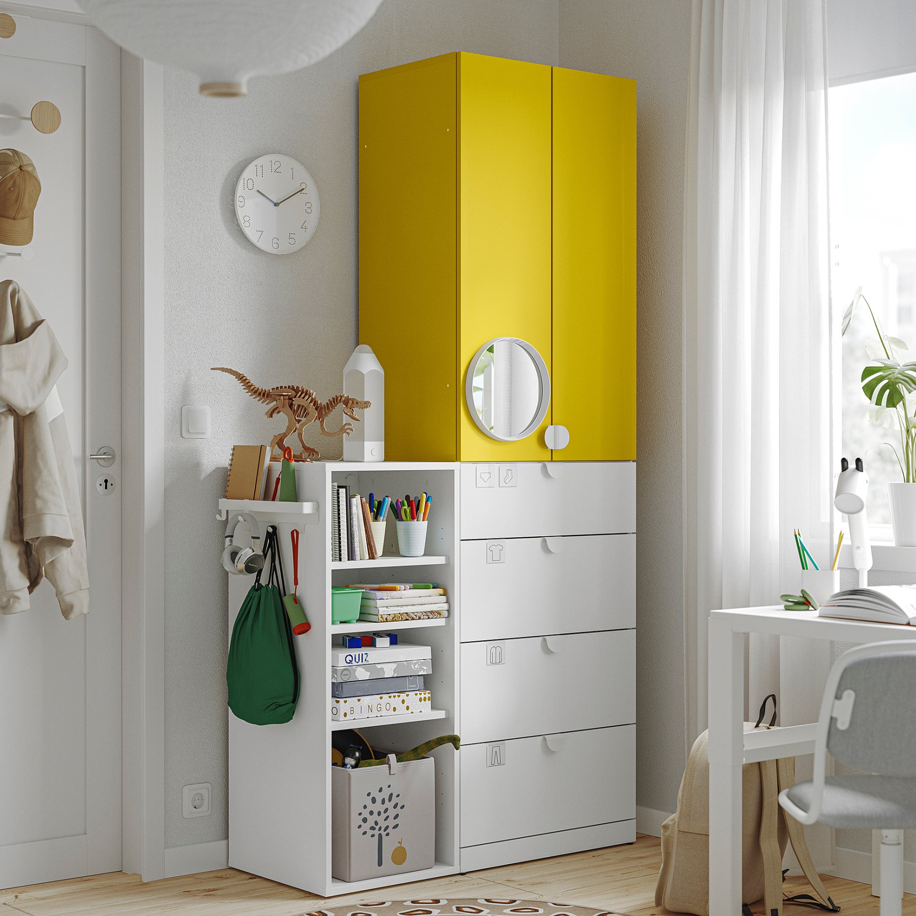 ALTARLIDEN, hook rack with storage, 306.187.36