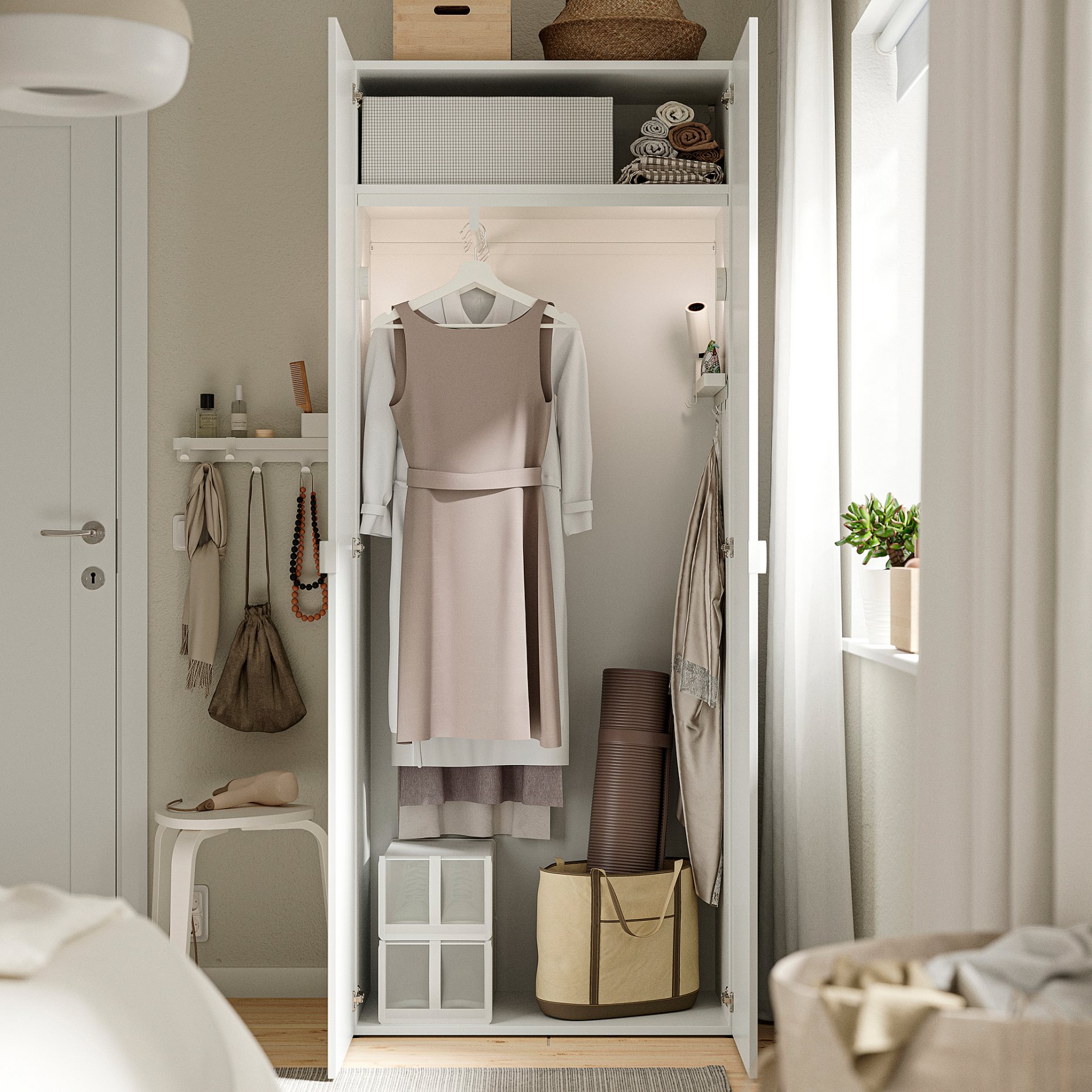 ALTARLIDEN, hook rack with storage, 306.187.36