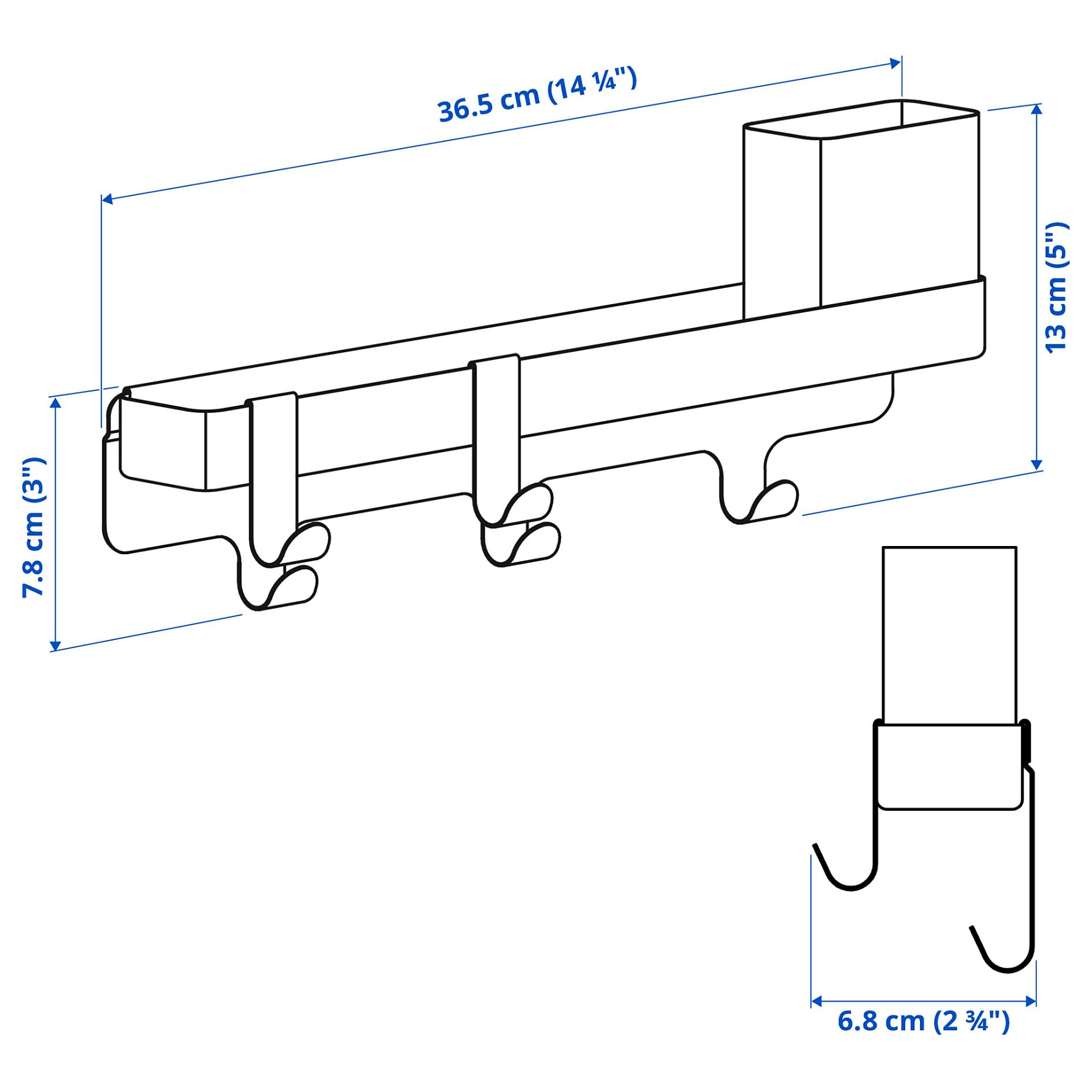 ALTARLIDEN, hook rack with storage, 306.187.36