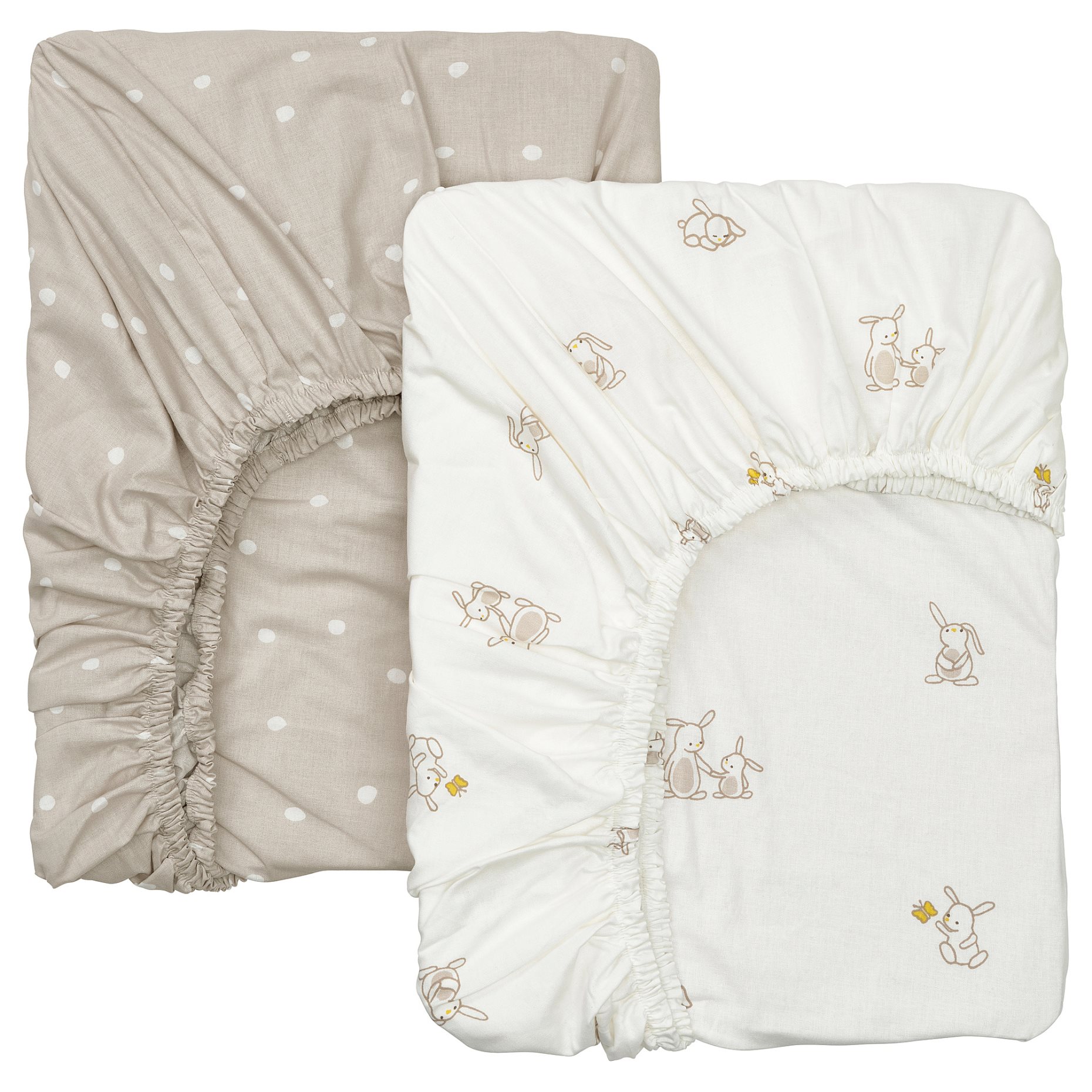 LEN, fitted sheet for cot 2 pack, 70x140 cm, 306.251.24