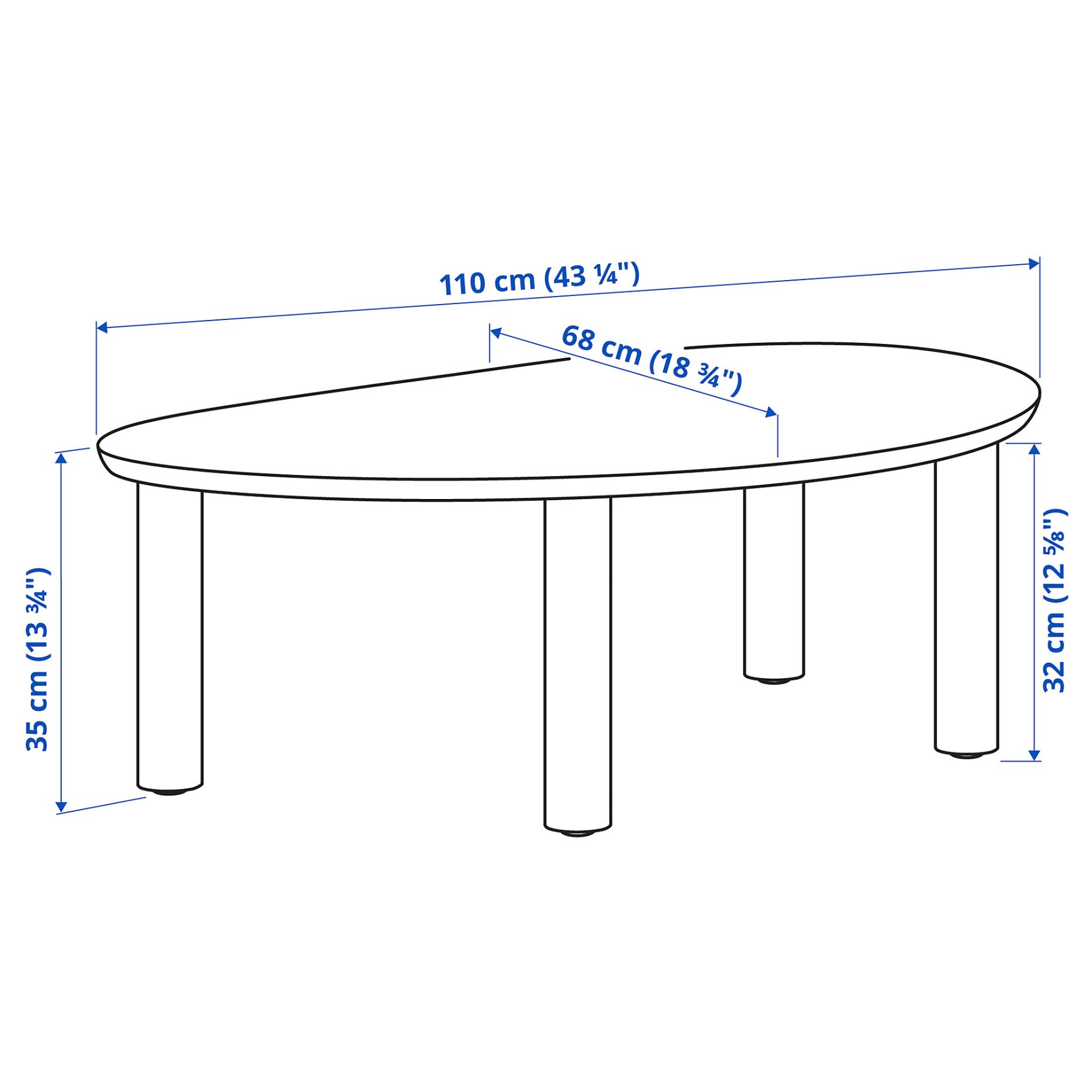 ÖRTRÄSK, coffee table, 110x68 cm, 306.358.49
