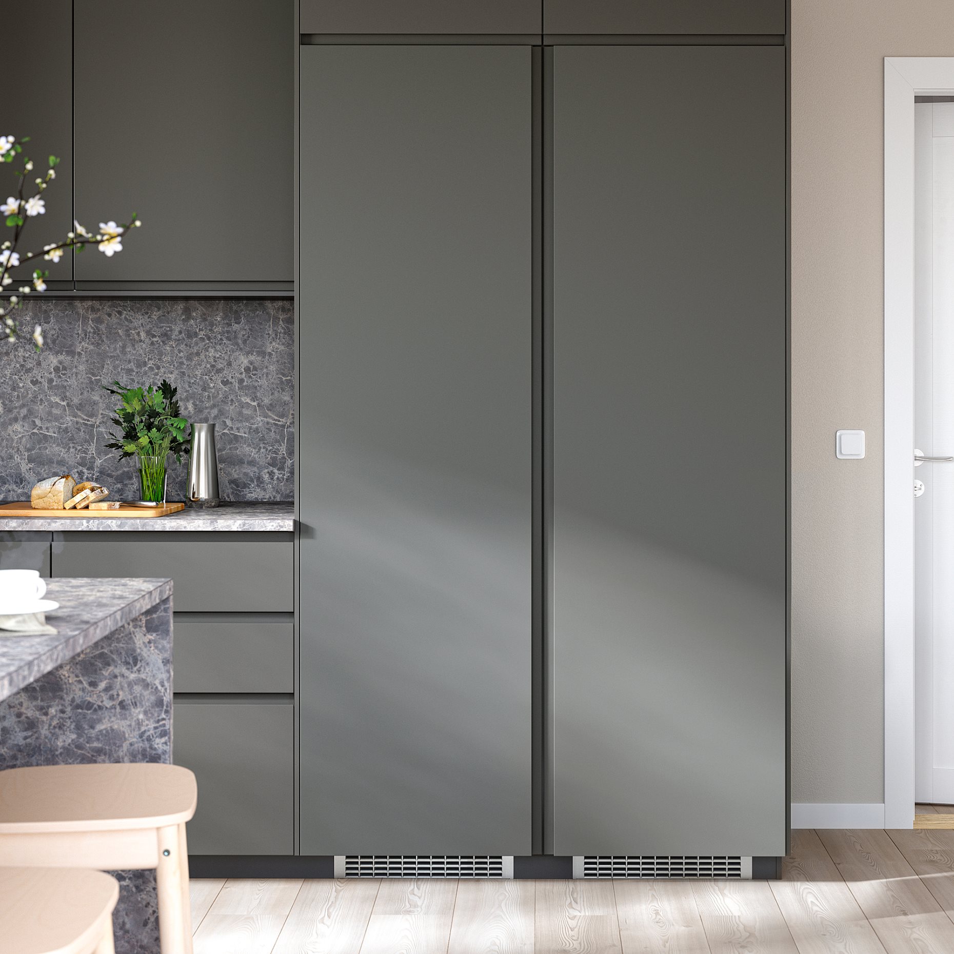 VOXTORP, door with vertical handle, 60x200 cm, 306.490.16