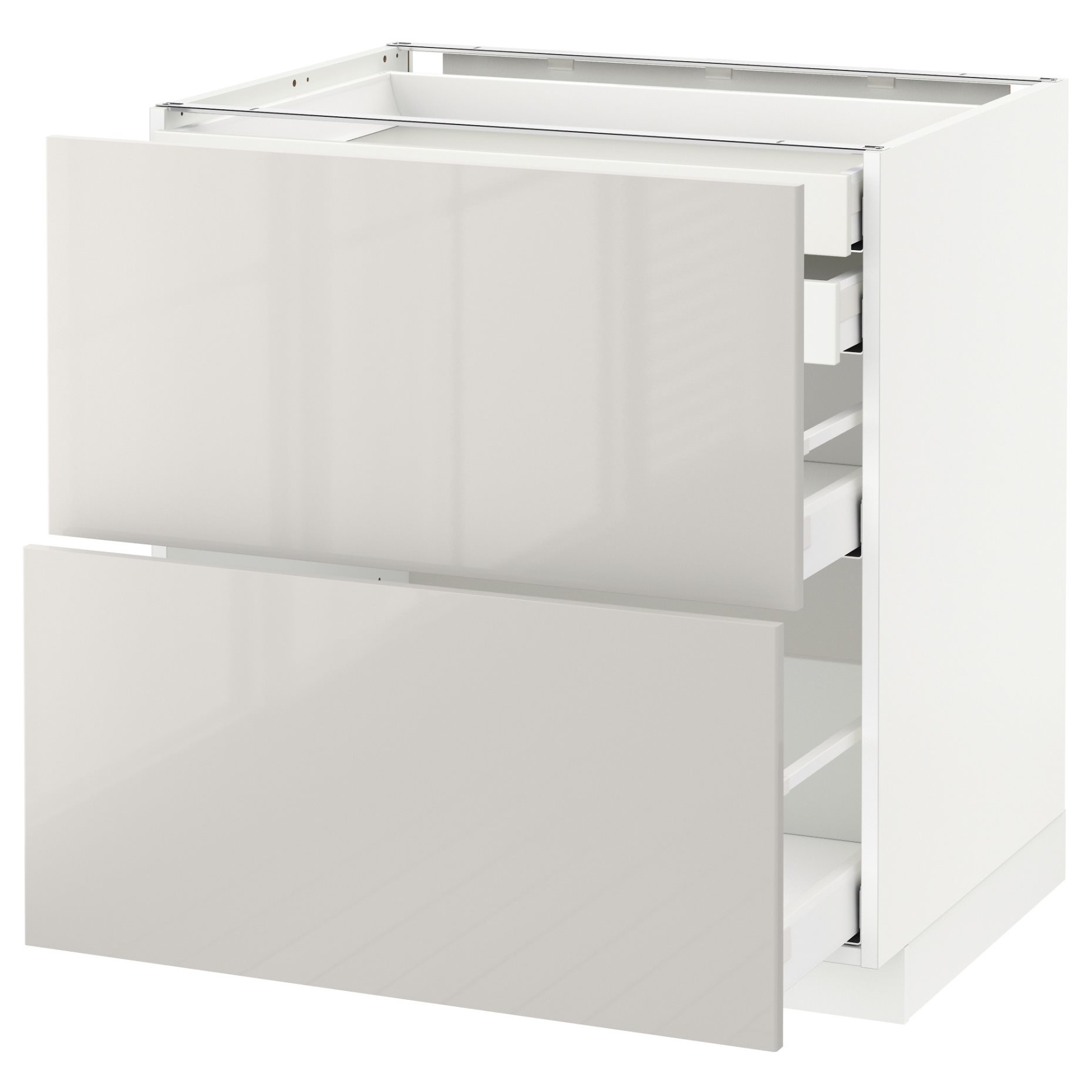 METOD/MAXIMERA, base cabinet 2 fronts/2 low/1 medium/1 high drawer, 391.684.04