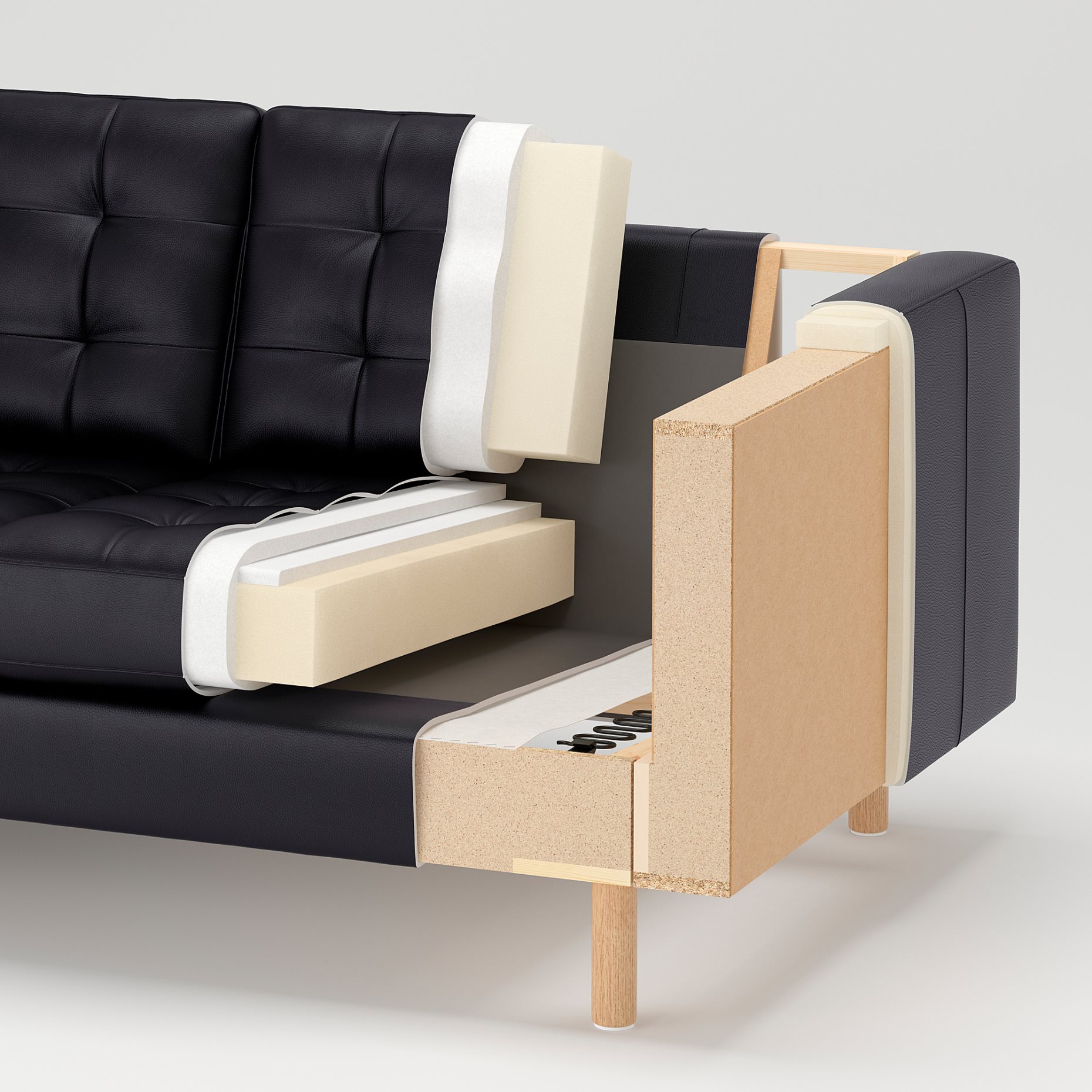 LANDSKRONA, 5-seat sofa with chaise longues, 392.699.93