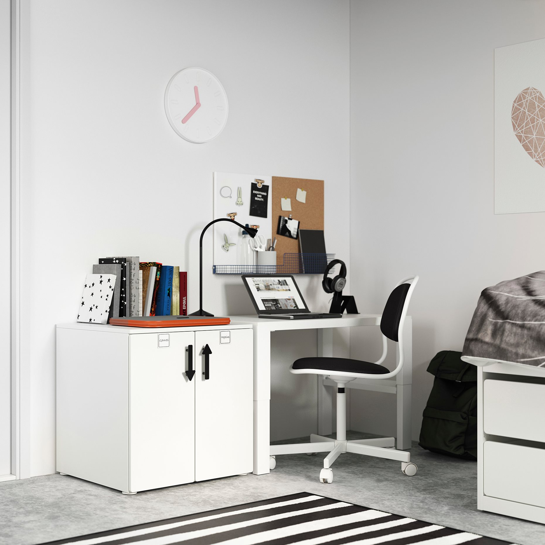 SMASTAD/PLATSA, cabinet with 1 shelf, 60x57x63 cm, 393.891.89