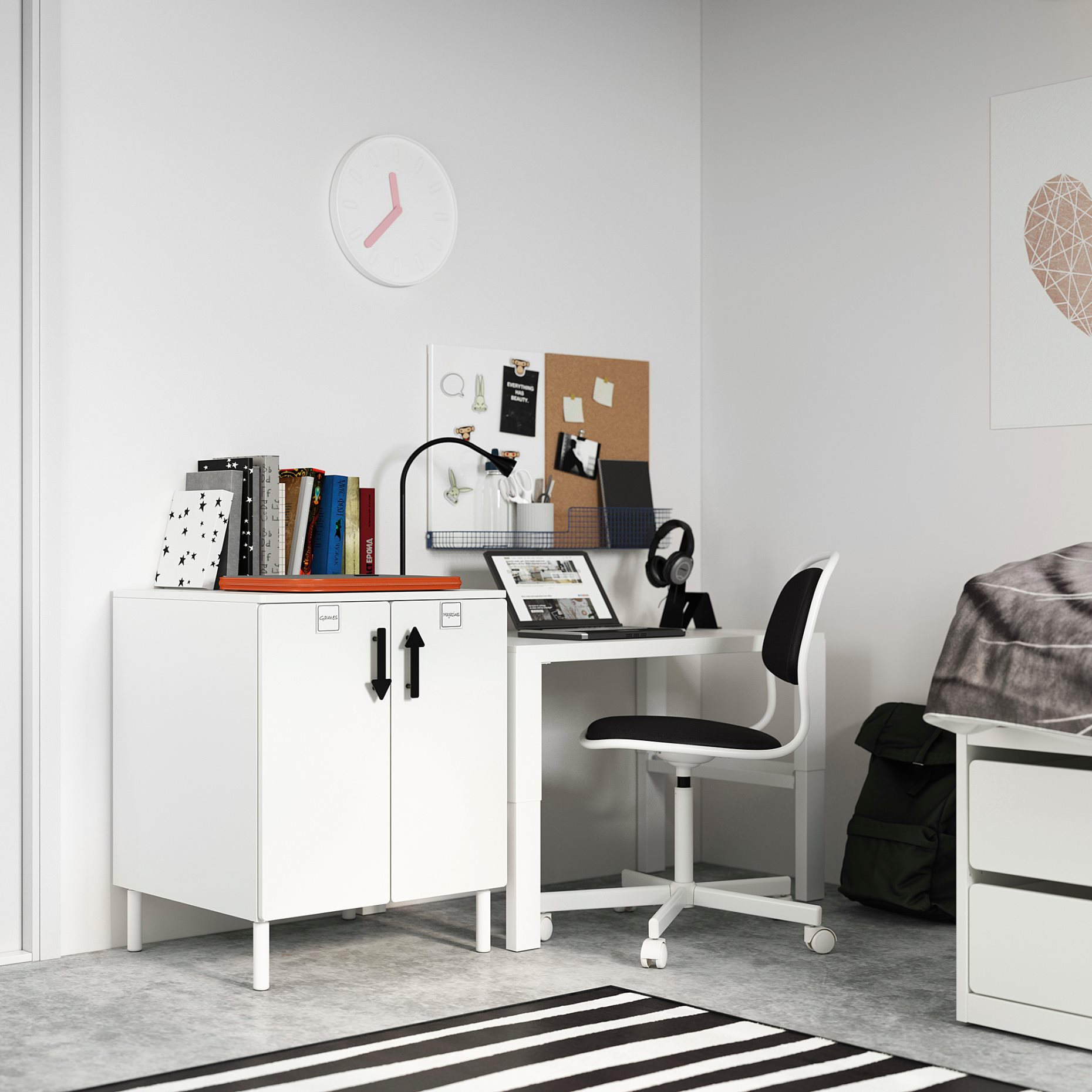 SMASTAD/PLATSA, cabinet with 1 shelf, 60x57x63 cm, 393.891.89